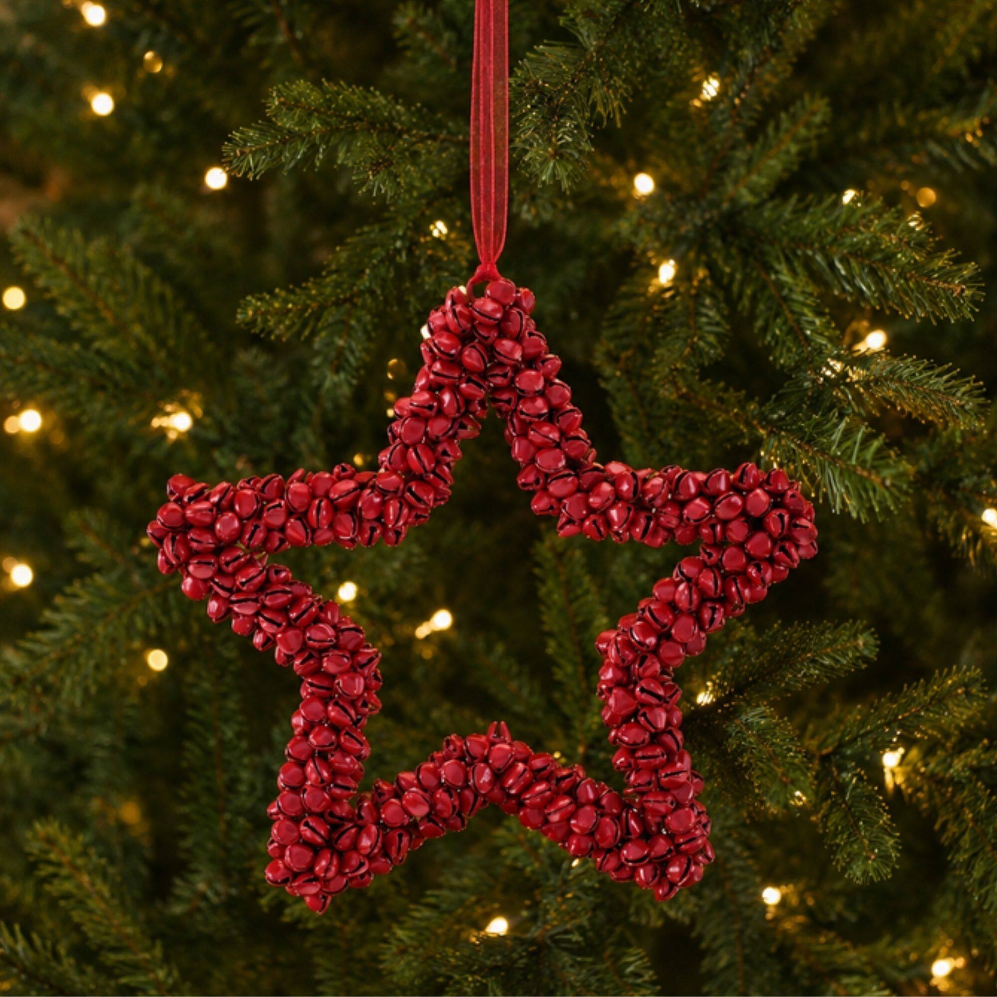 Melrose 6.5" Red Iron Star Ornaments, 6ct.