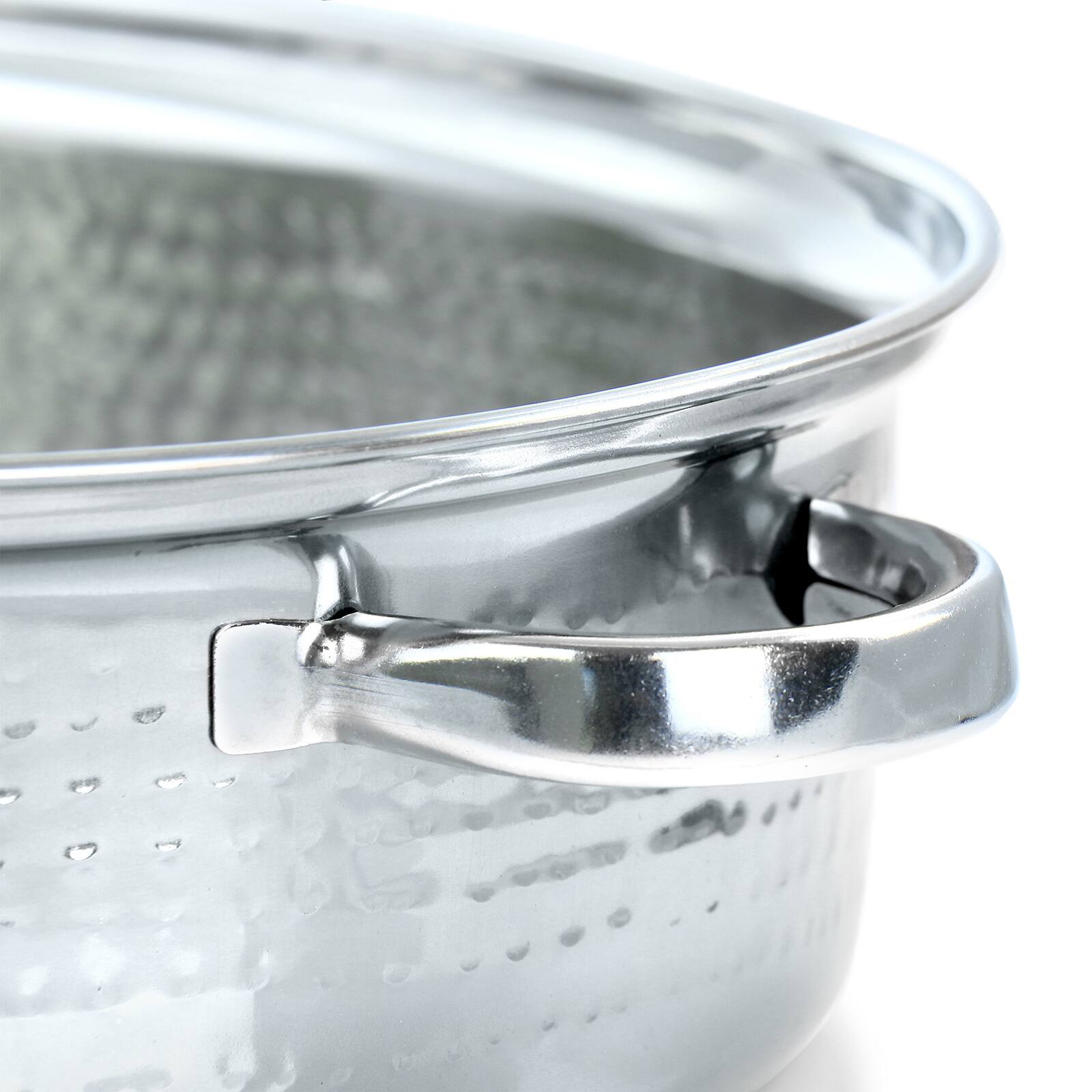 Gibson Home® Radiance 15.5'' Stainless Steel Oval Roaster with Lid and Roasting Rack