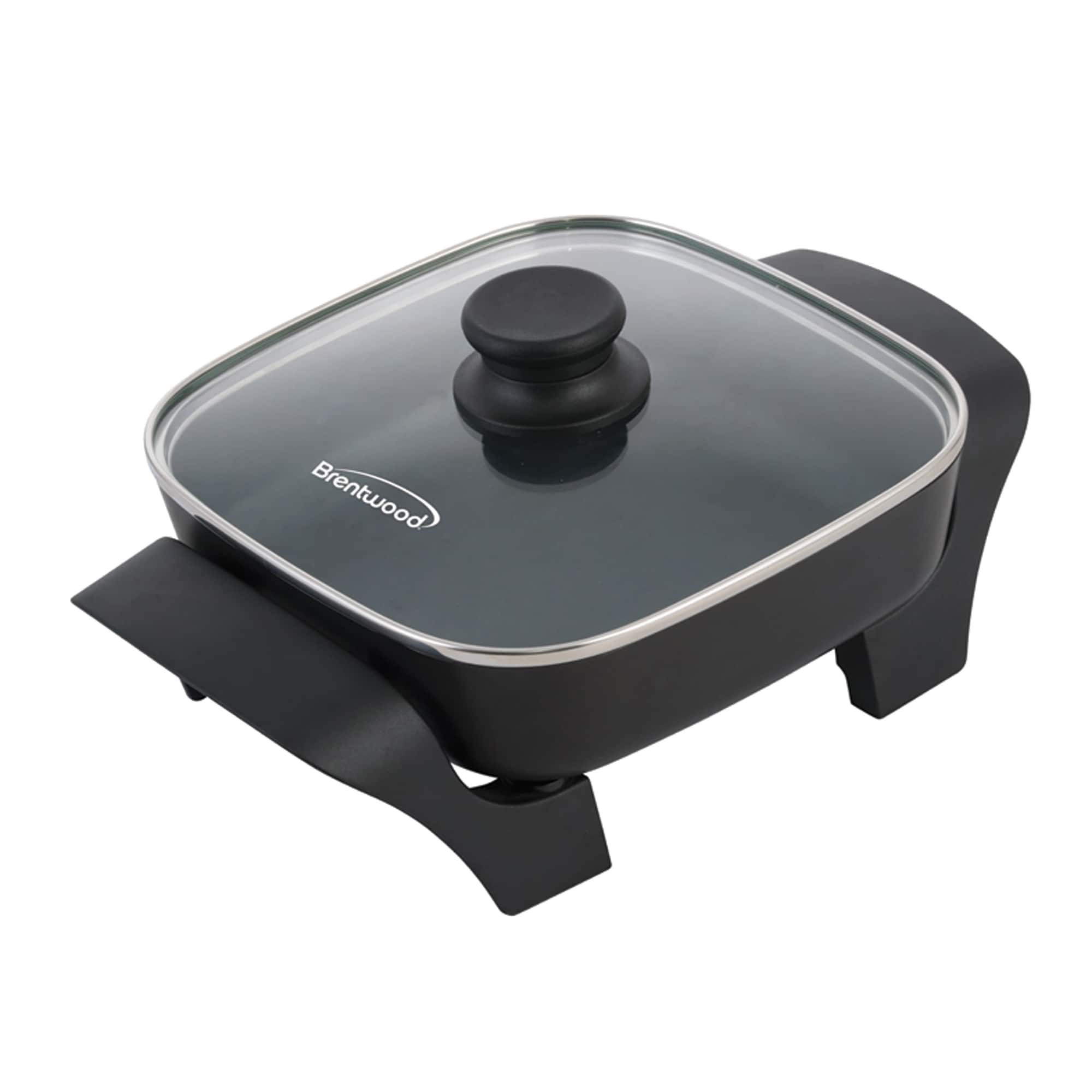 Brentwood 8" Black Nonstick Electric Skillet with Glass Lid