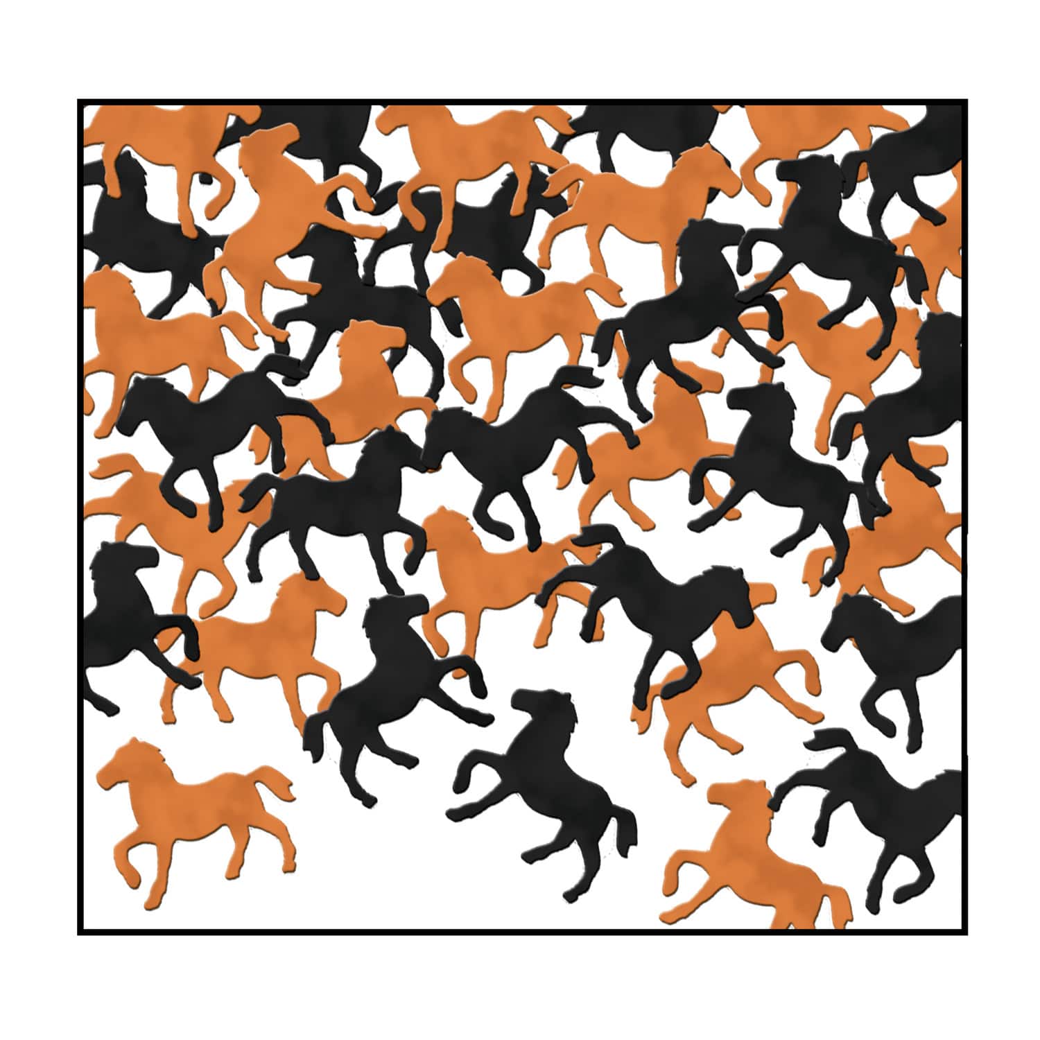 Beistle 3oz. Orange & Black Fanci-Fetti Horses