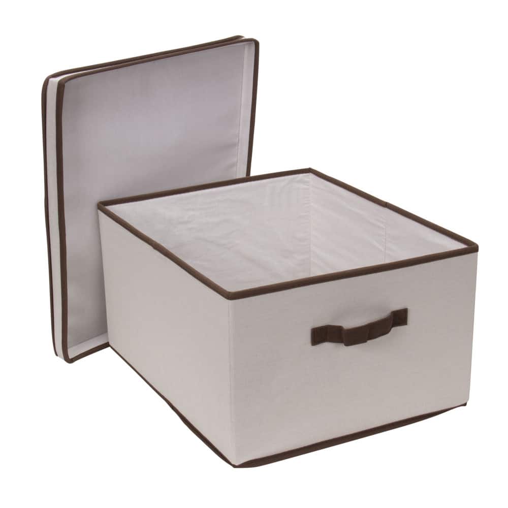 Household Essentials Canvas Storage Box with Lid