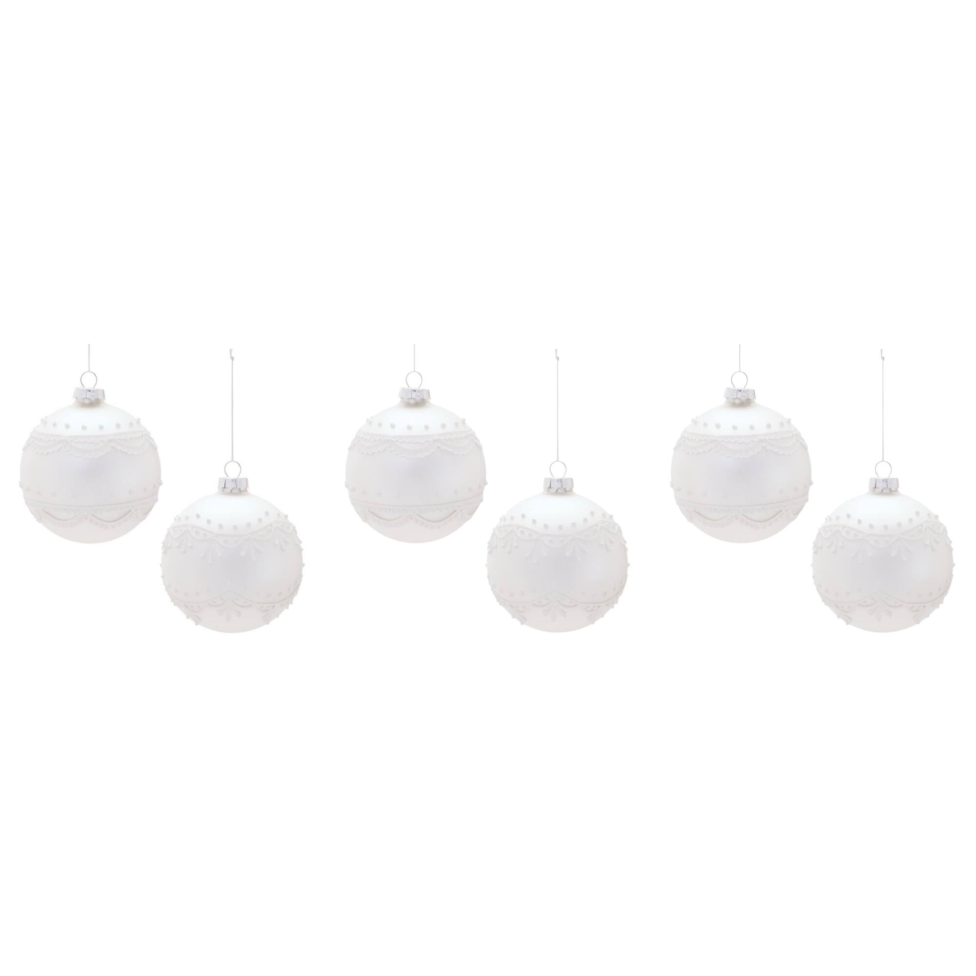 Melrose 4.75" Round Glass Ornaments, 6ct.