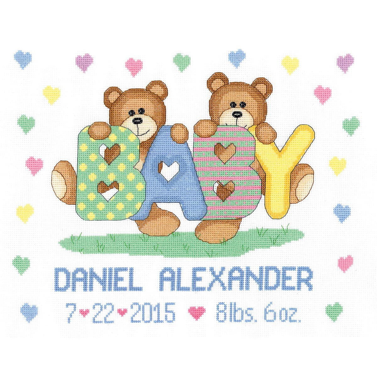 Janlynn® Teddy Bear Sampler Counted Cross Stitch Kit