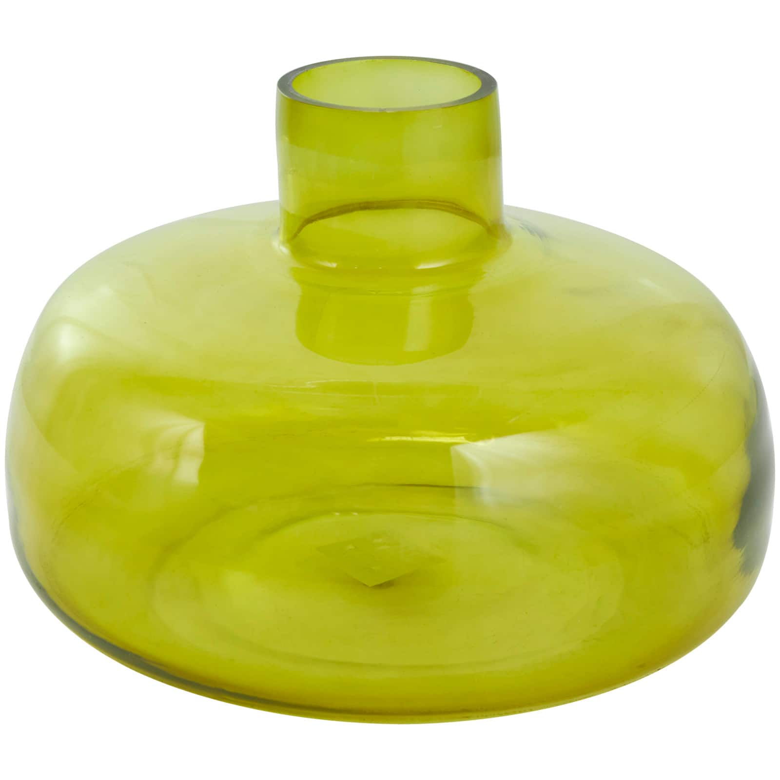 Eclectic Green Glass Round Vase Set