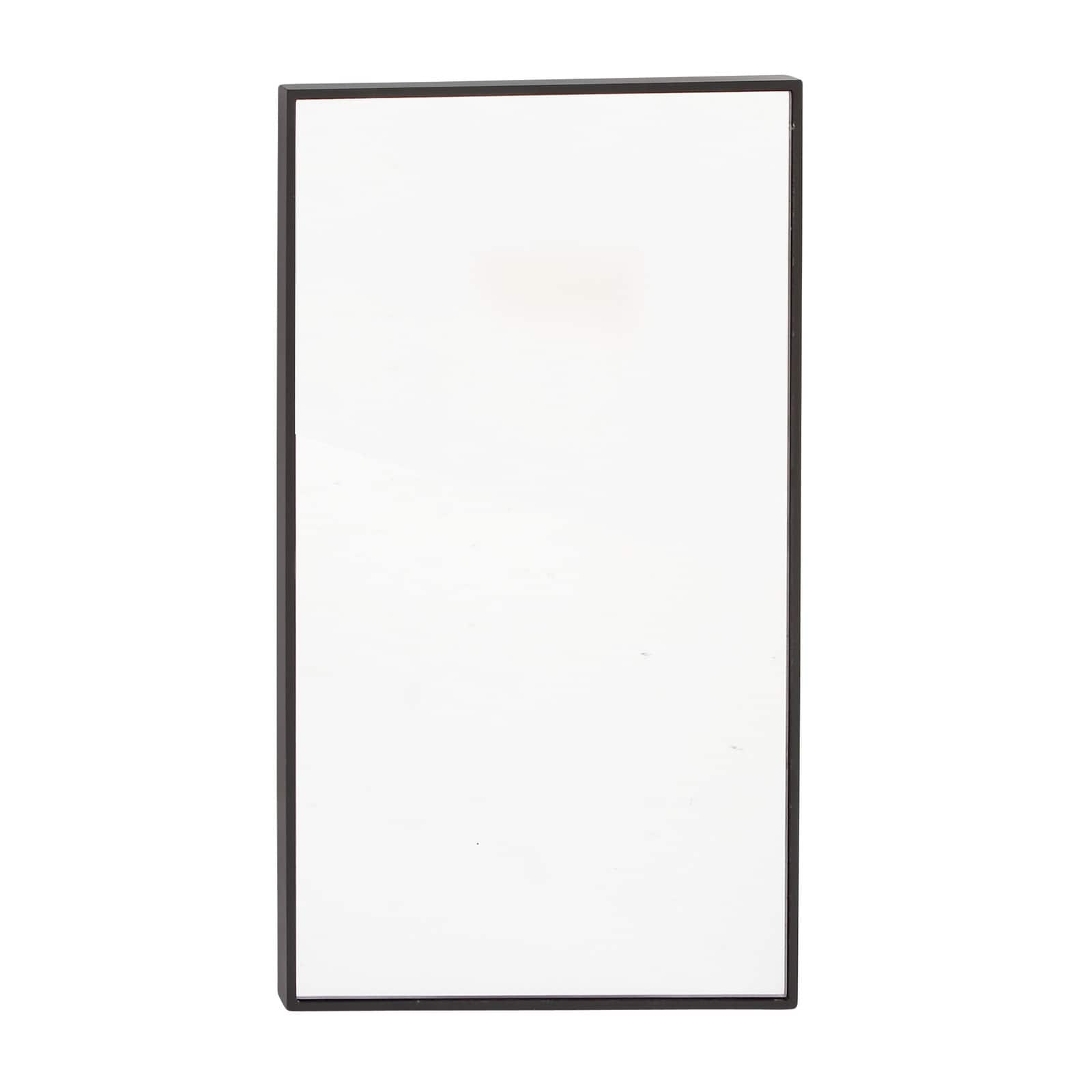 32" Black Contemporary Wood Wall Mirror