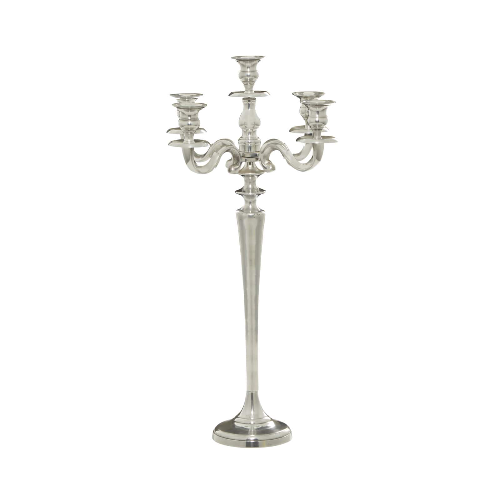 24'' Silver Aluminum Traditional Candle Holder