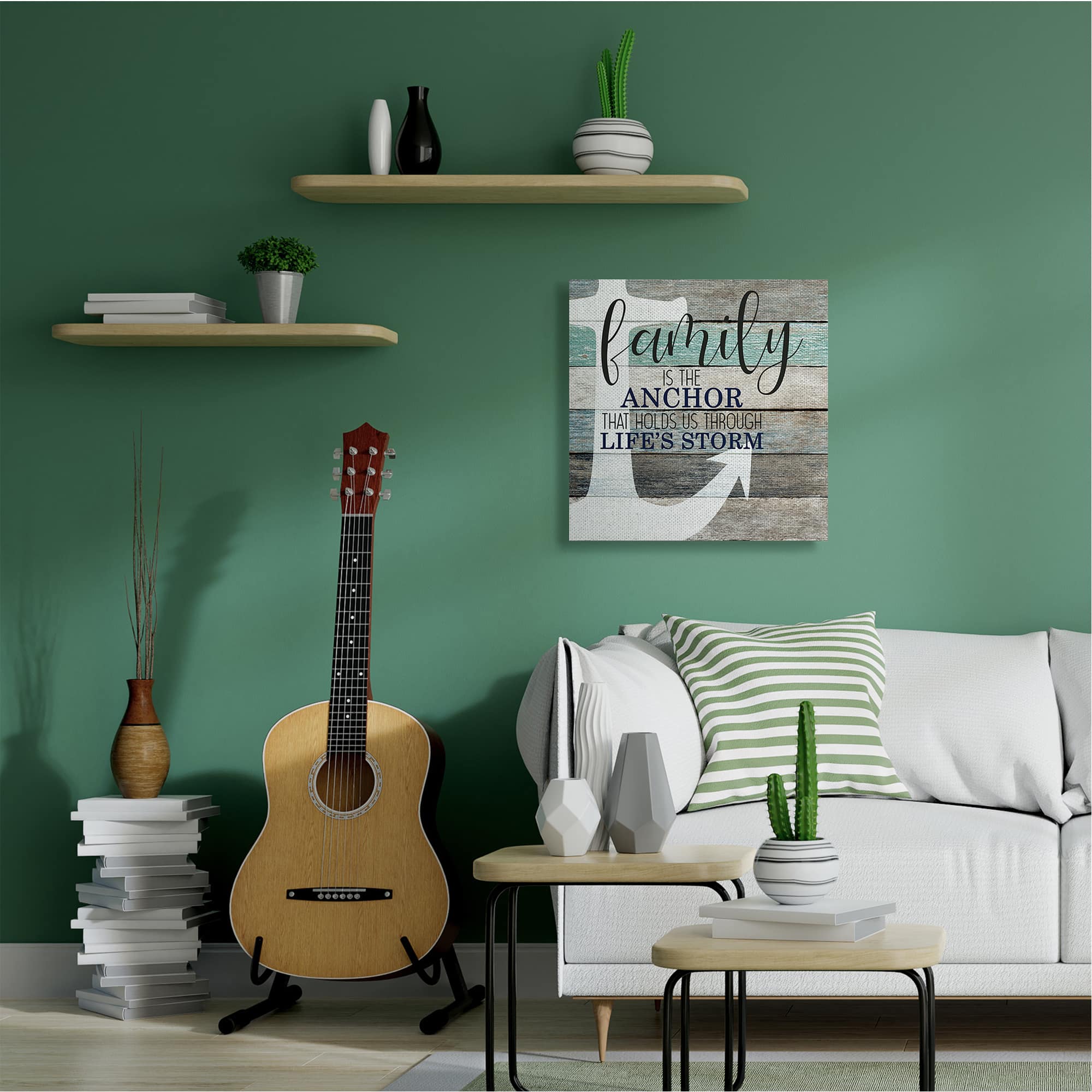 Stupell Industries Family Anchor Motivational Canvas Wall Art