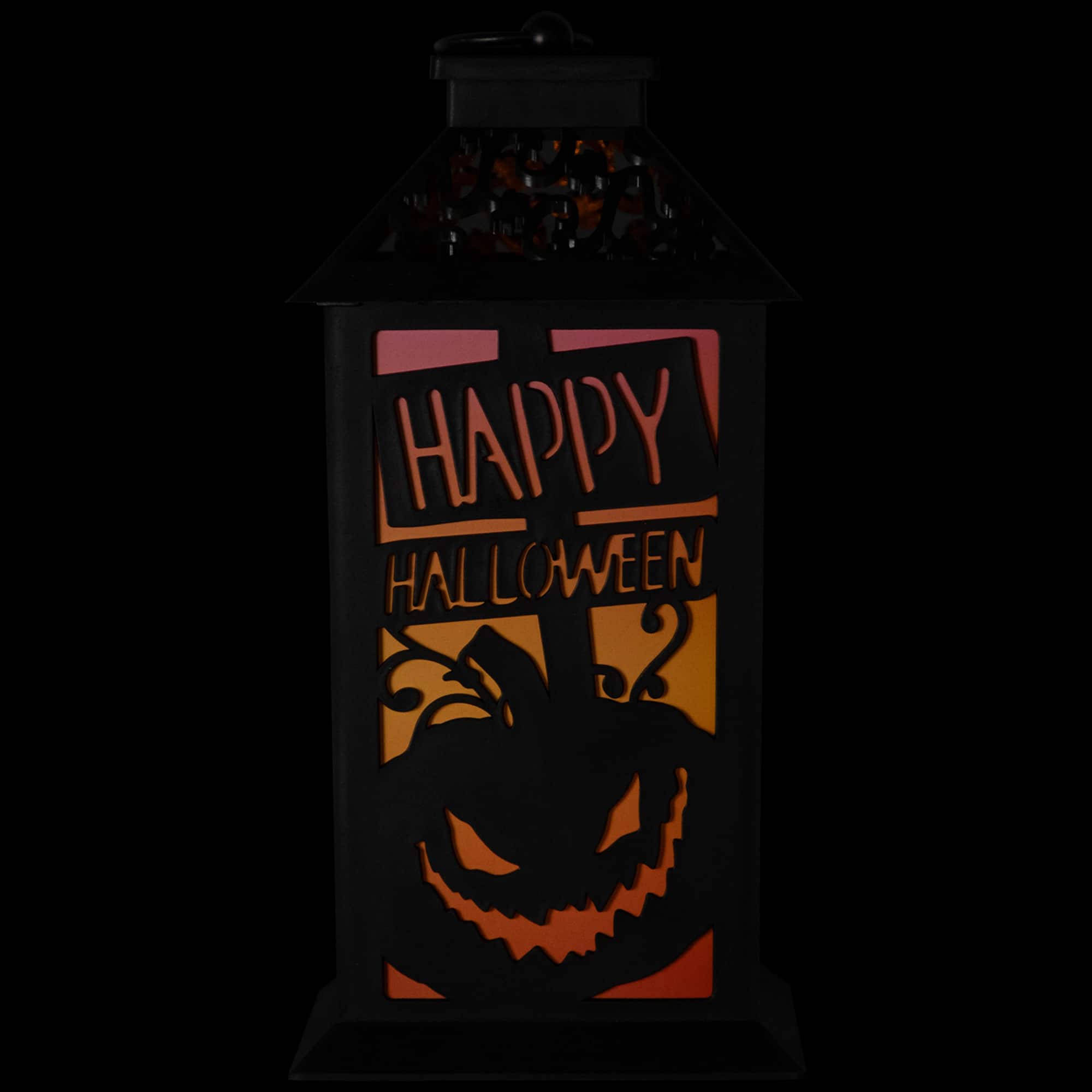 11" Black Happy Halloween Jack-o'-Lanterns LED Candle