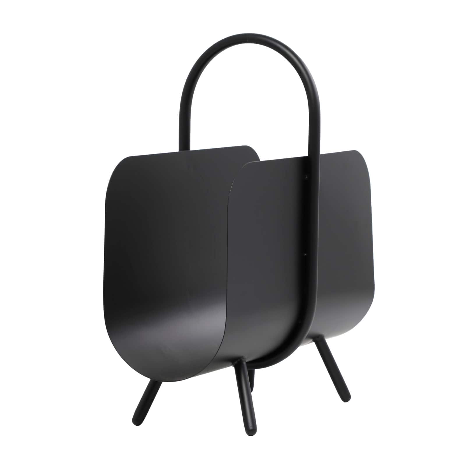 20" Black Metal Curved Magazine Holder