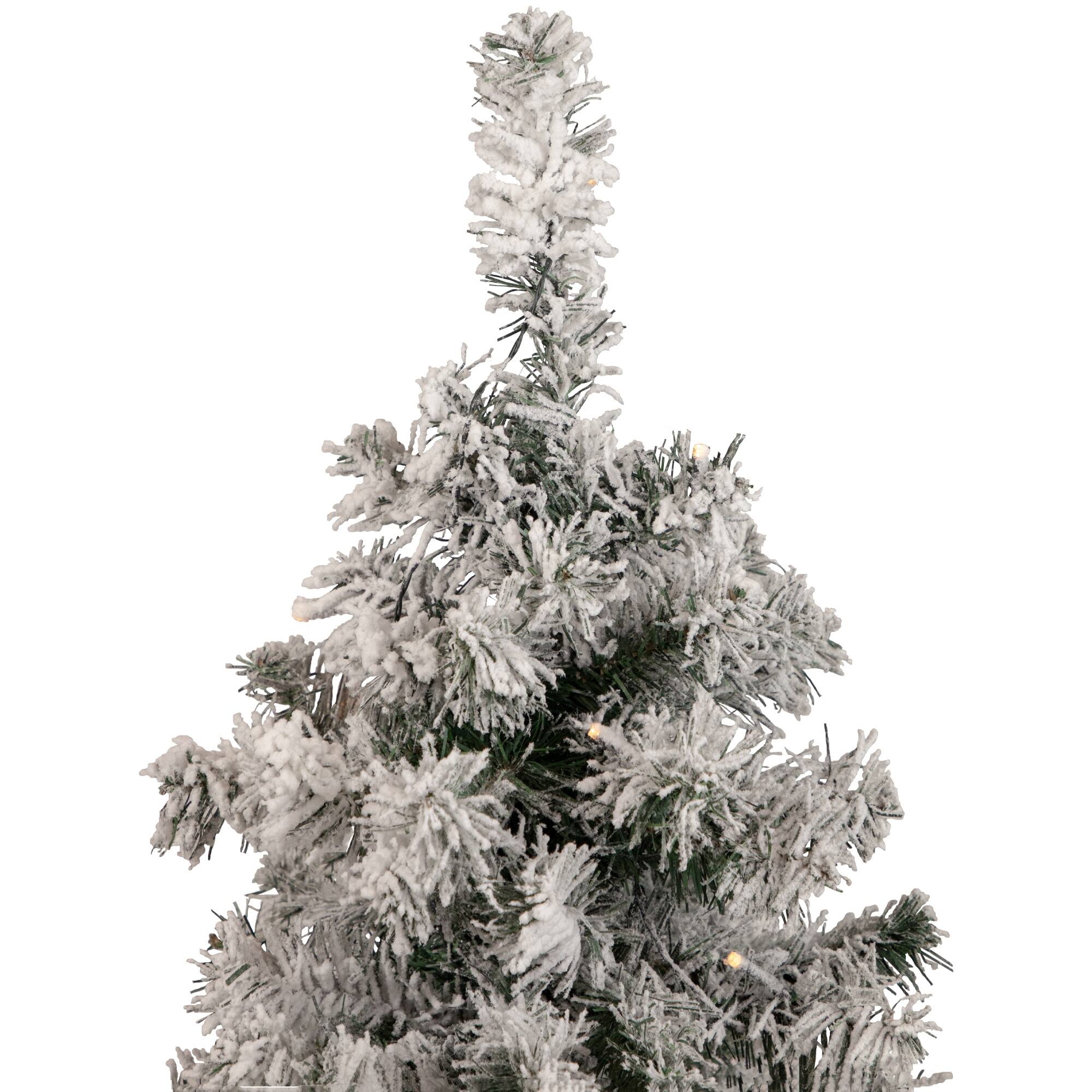 3ft. Pre-Lit Heavy Flocked Pine Artificial Christmas Tree, Warm White LED Lights
