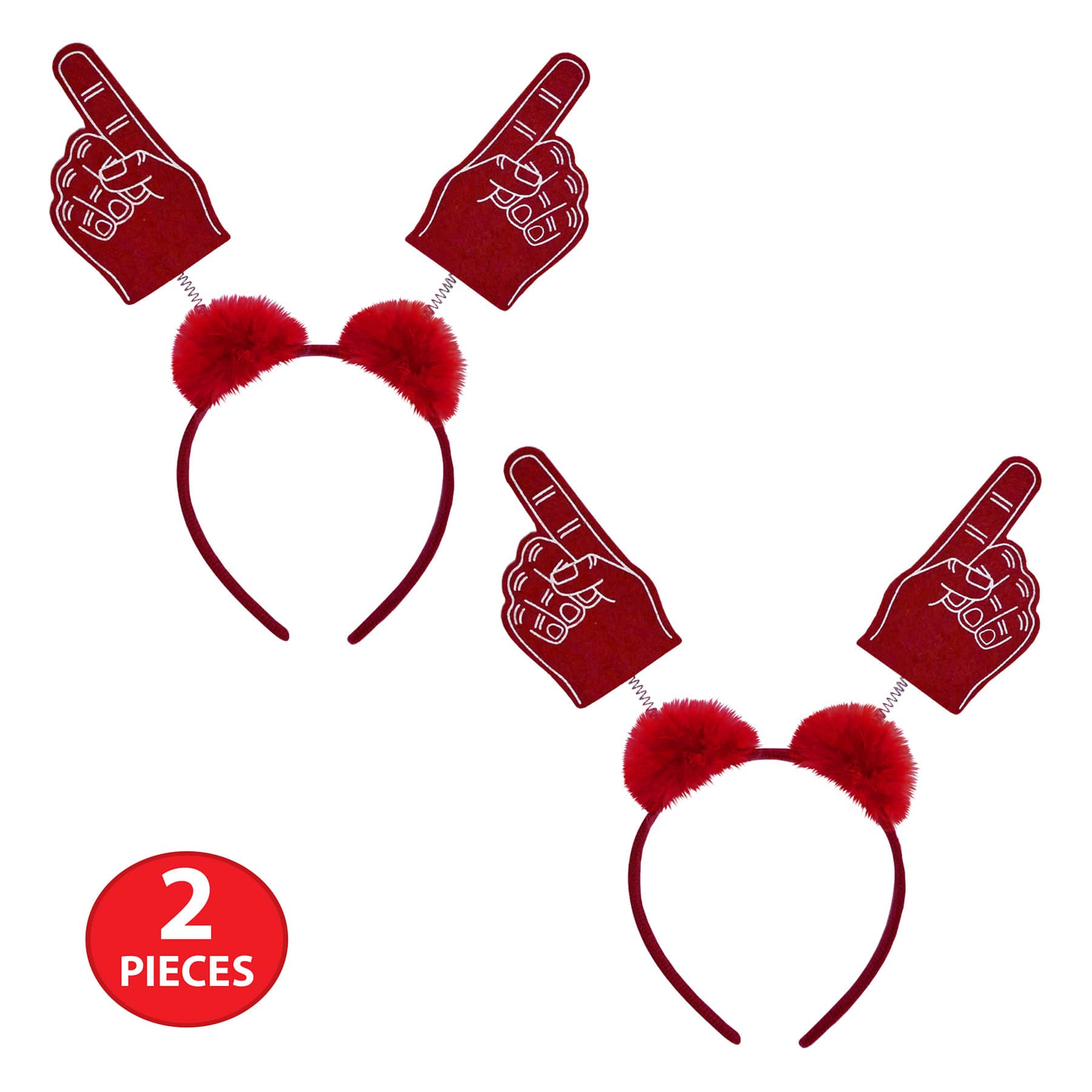 Beistle Adult Red #1 Hand Boppers with Marabou, 2ct.