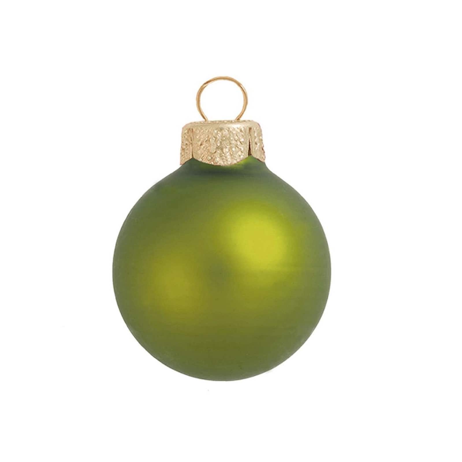 Whitehurst 40 Pack 1.5" Christmas Matte Glass Ball Ornaments