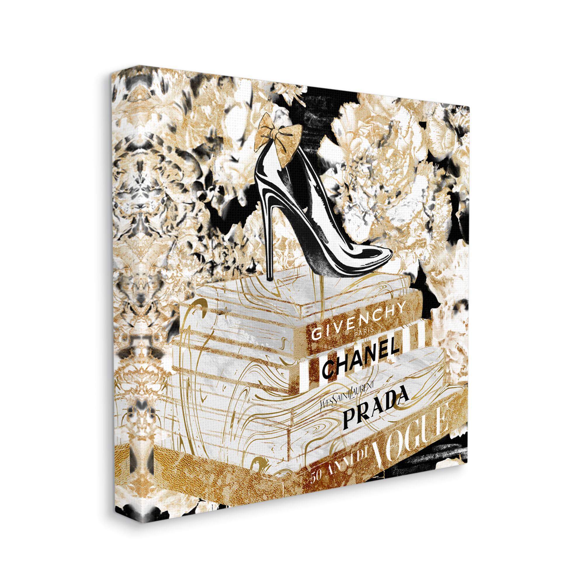 Stupell Industries Fashion Heels & Books Canvas Wall Art
