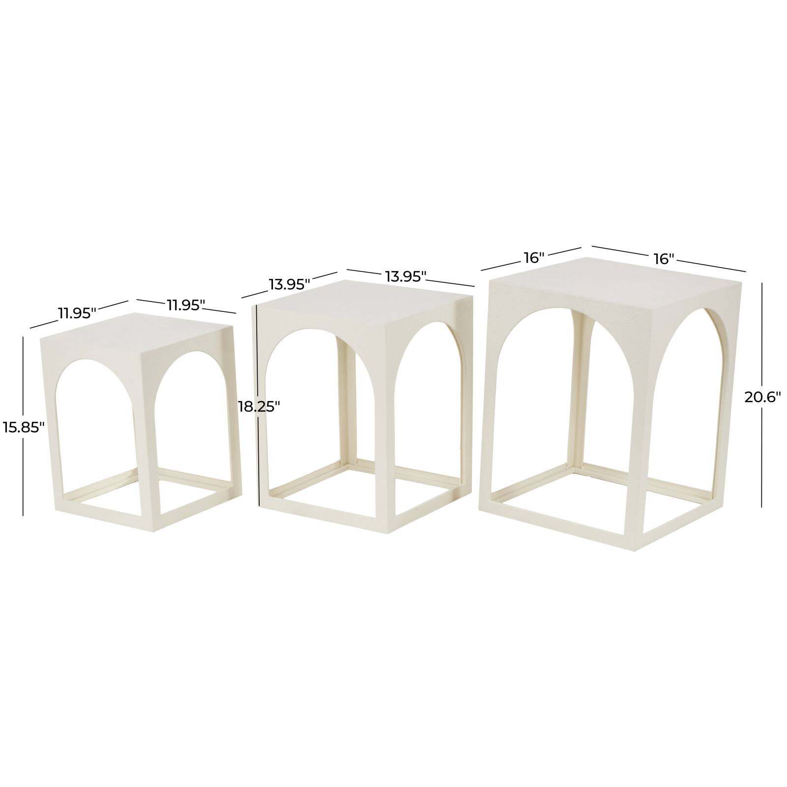 Metal Nested Accent Table with Large Arched Cutouts Set