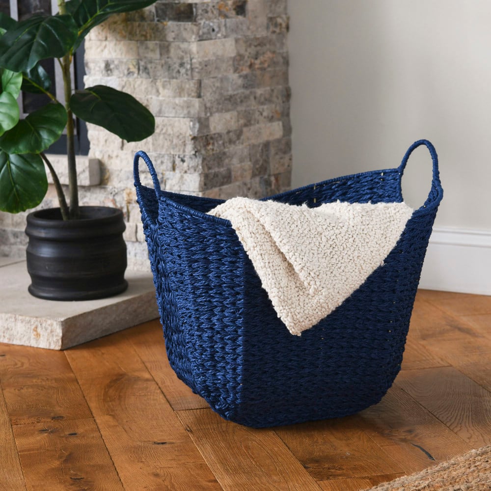 Household Essentials 17.5" Woven Paper Rope Basket with Handles