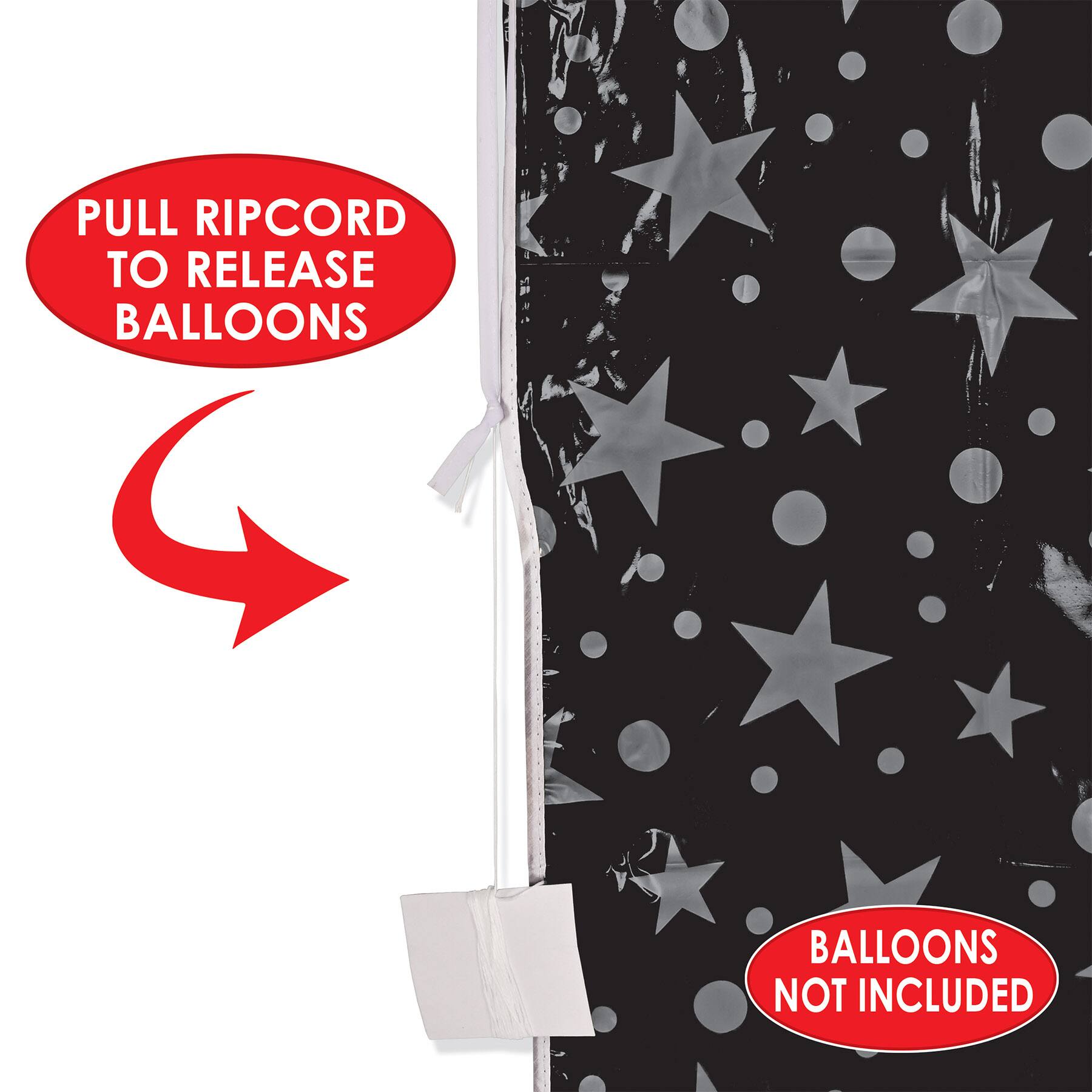 Beistle 36" x 80" Black & Silver Plastic Balloon Bag