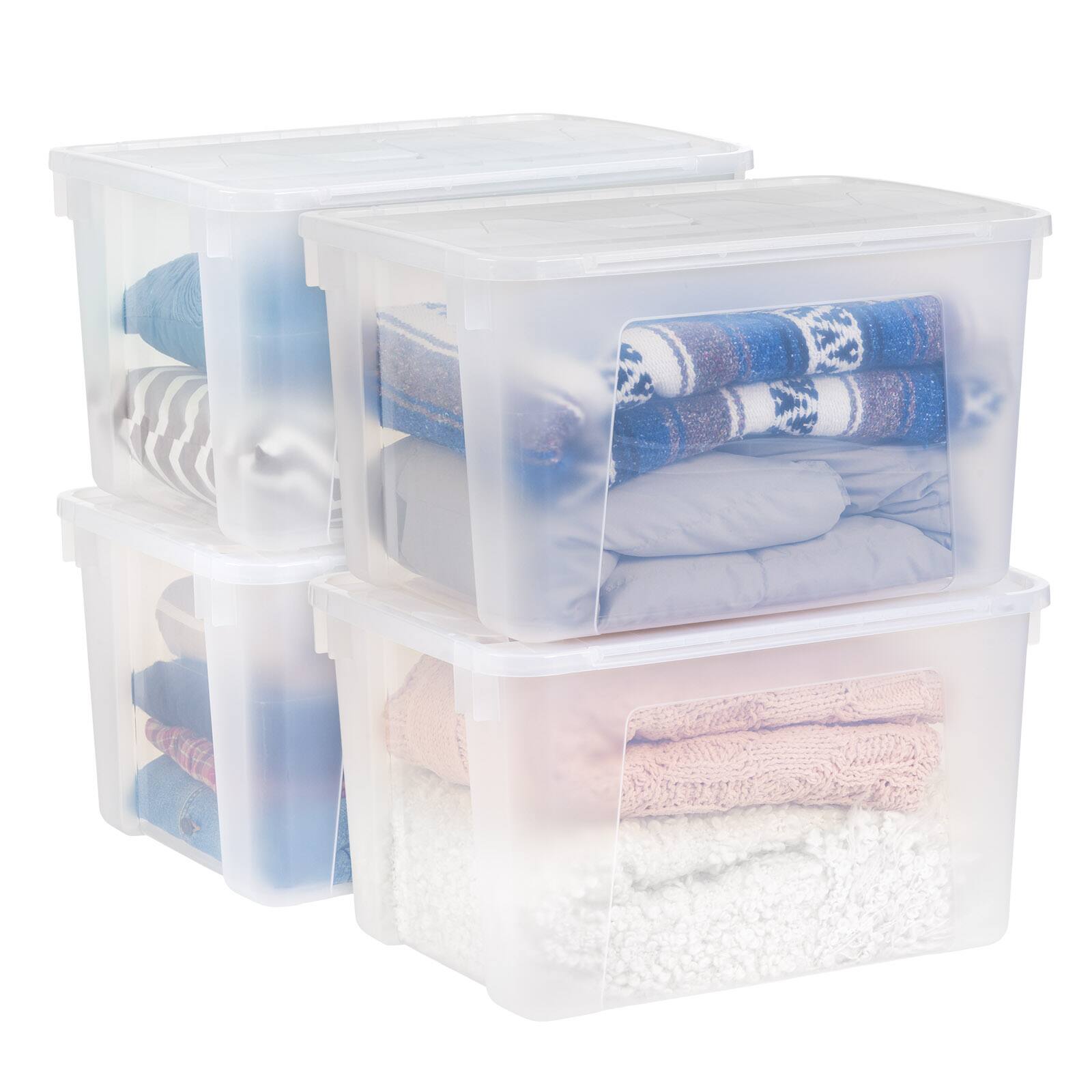 IRIS® 50qt. Clear Wing Lid Storage Boxes, 4ct.
