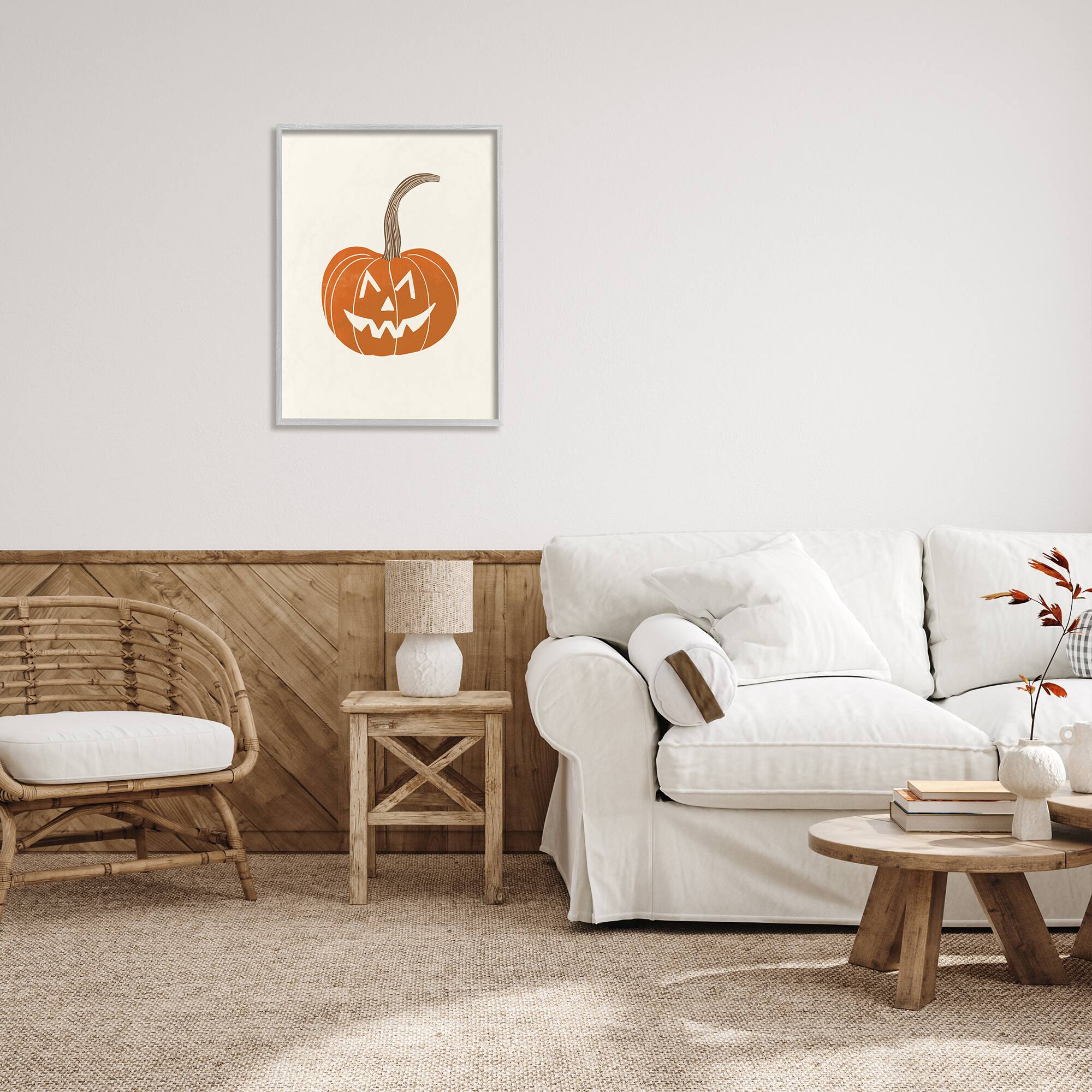 Stupell Industries Happy Jack-o-Lantern Smile Framed Giclee Art