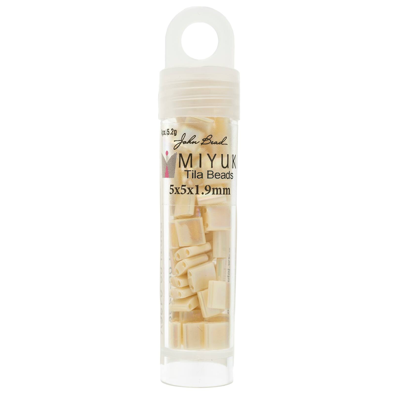 Miyuki® TILA® 5mm Opaque AB Glass Beads Vial