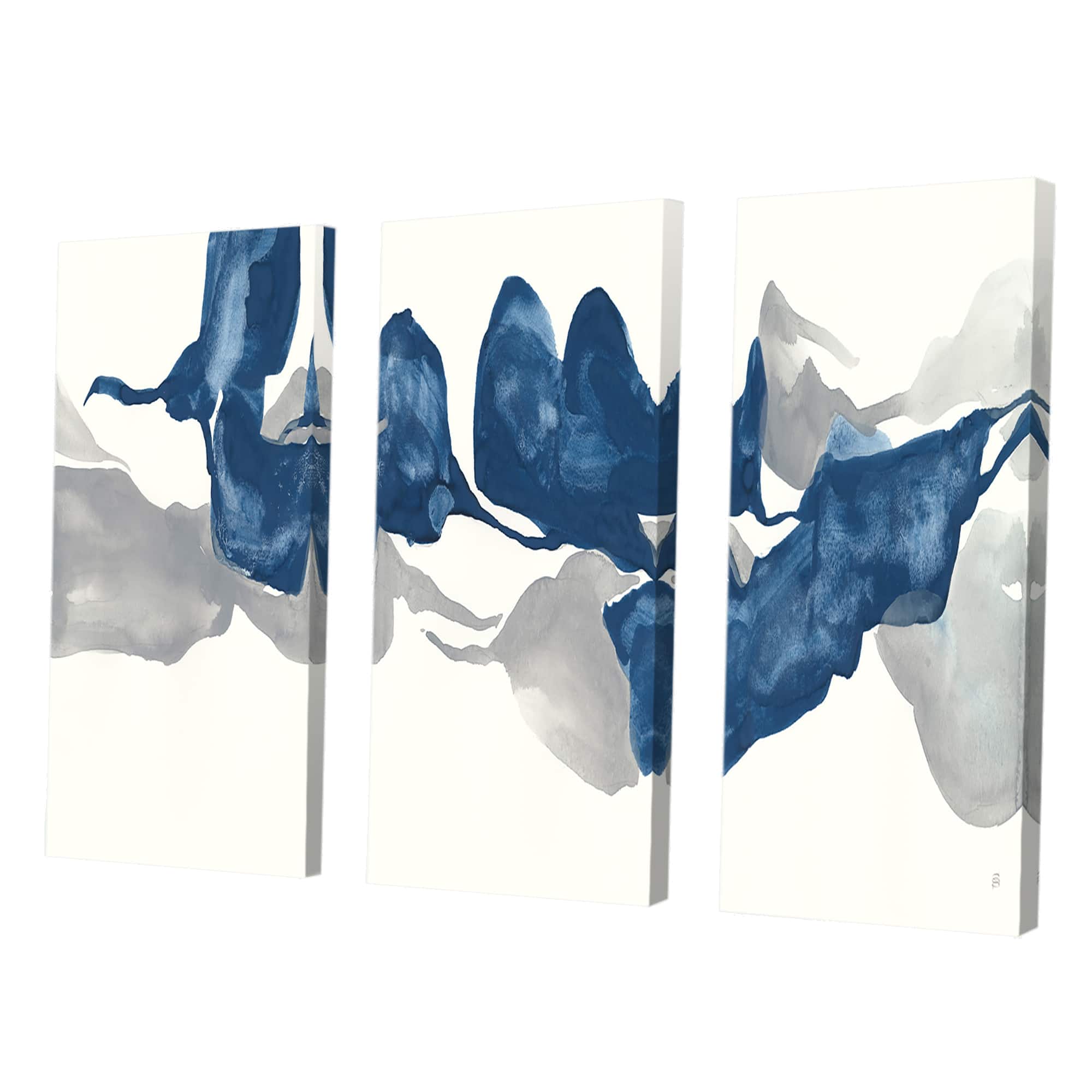 Designart Sapphire & Gray Gouache Modern Canvas Art