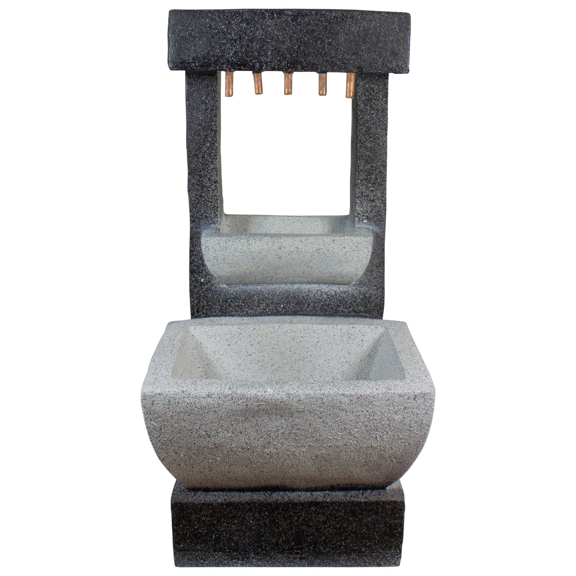 26" LED Rainfall Outdoor Water Fountain with Planter