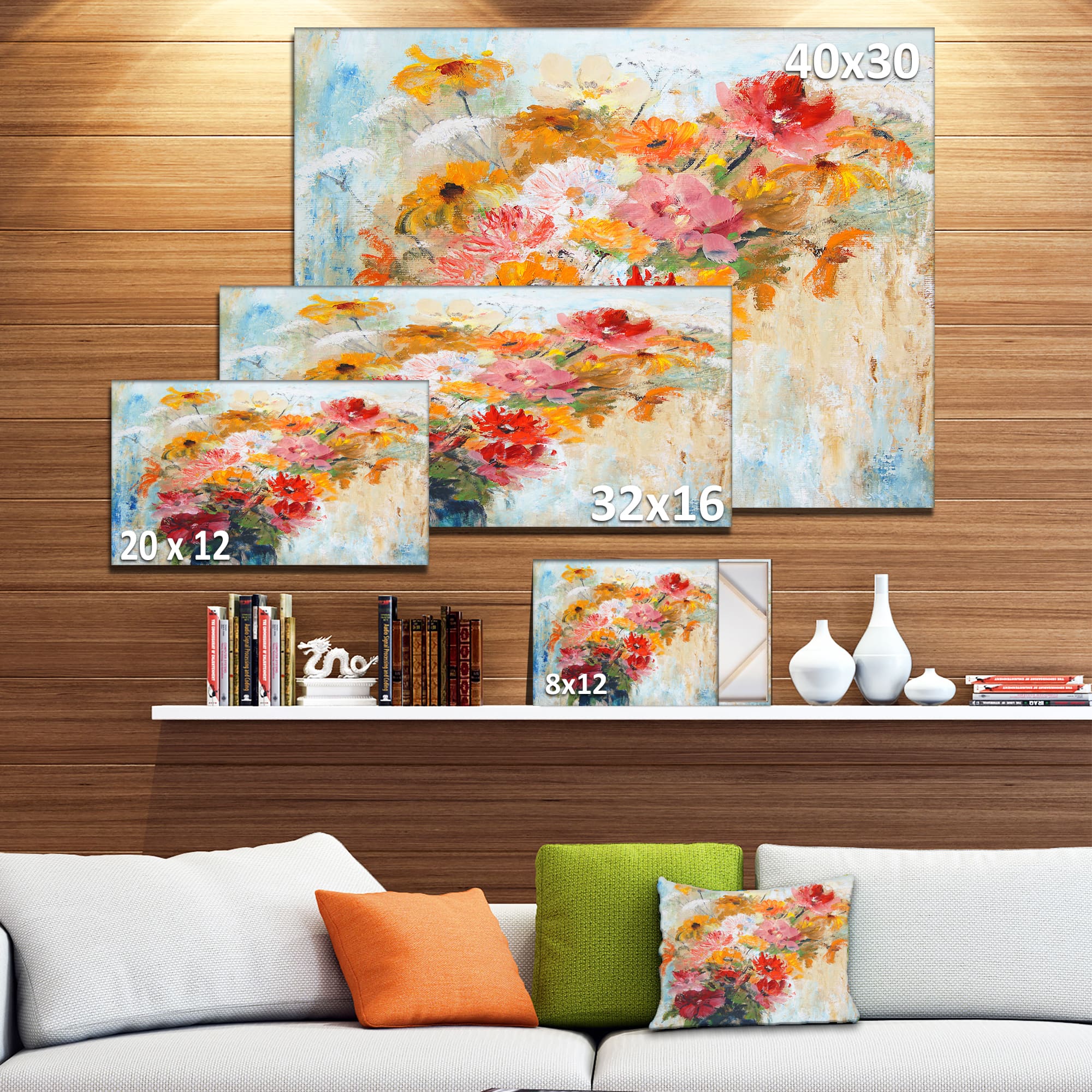 Designart - Flowers in Vase Painted