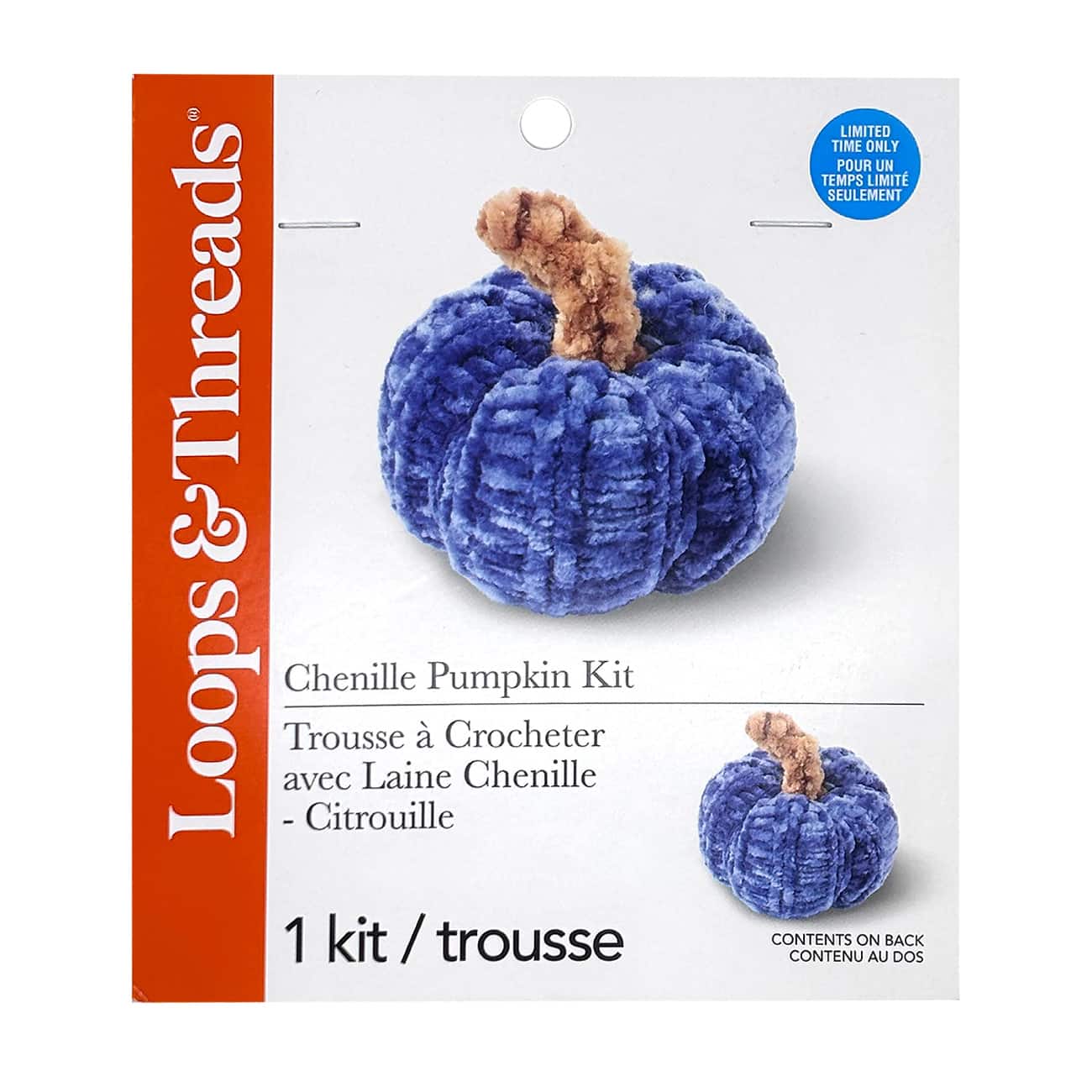 Chenille Pumpkin Crochet Kit with Knitting Loom by Loops & Threads