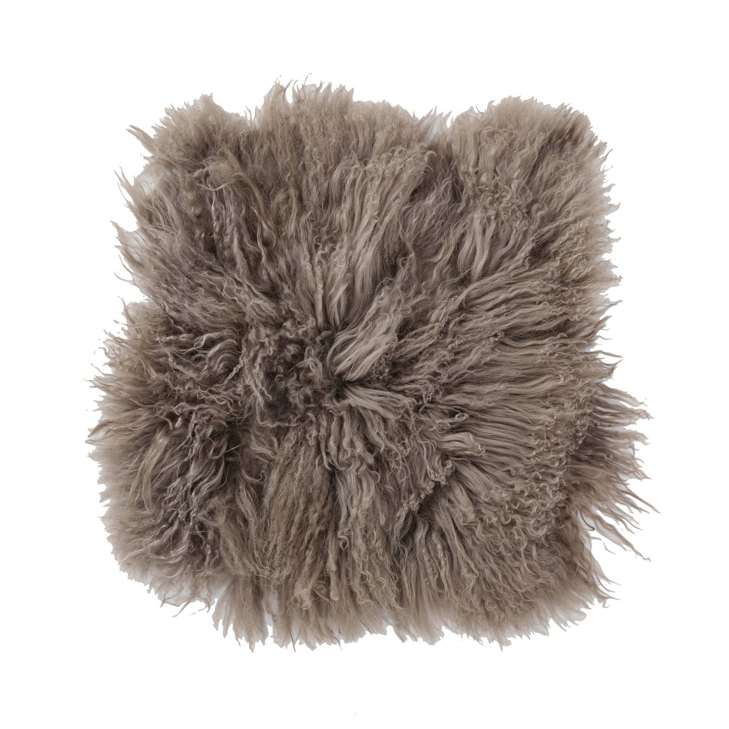 Hello Honey® 16" x 16" Charcoal Mongolian Lamb Fur Seat Cover