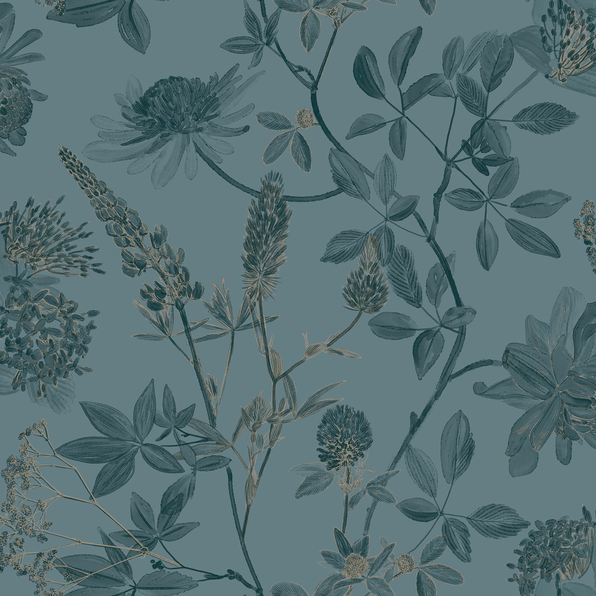 Designs Direct Botanical Blueprint Painterly Branches Wallpaper