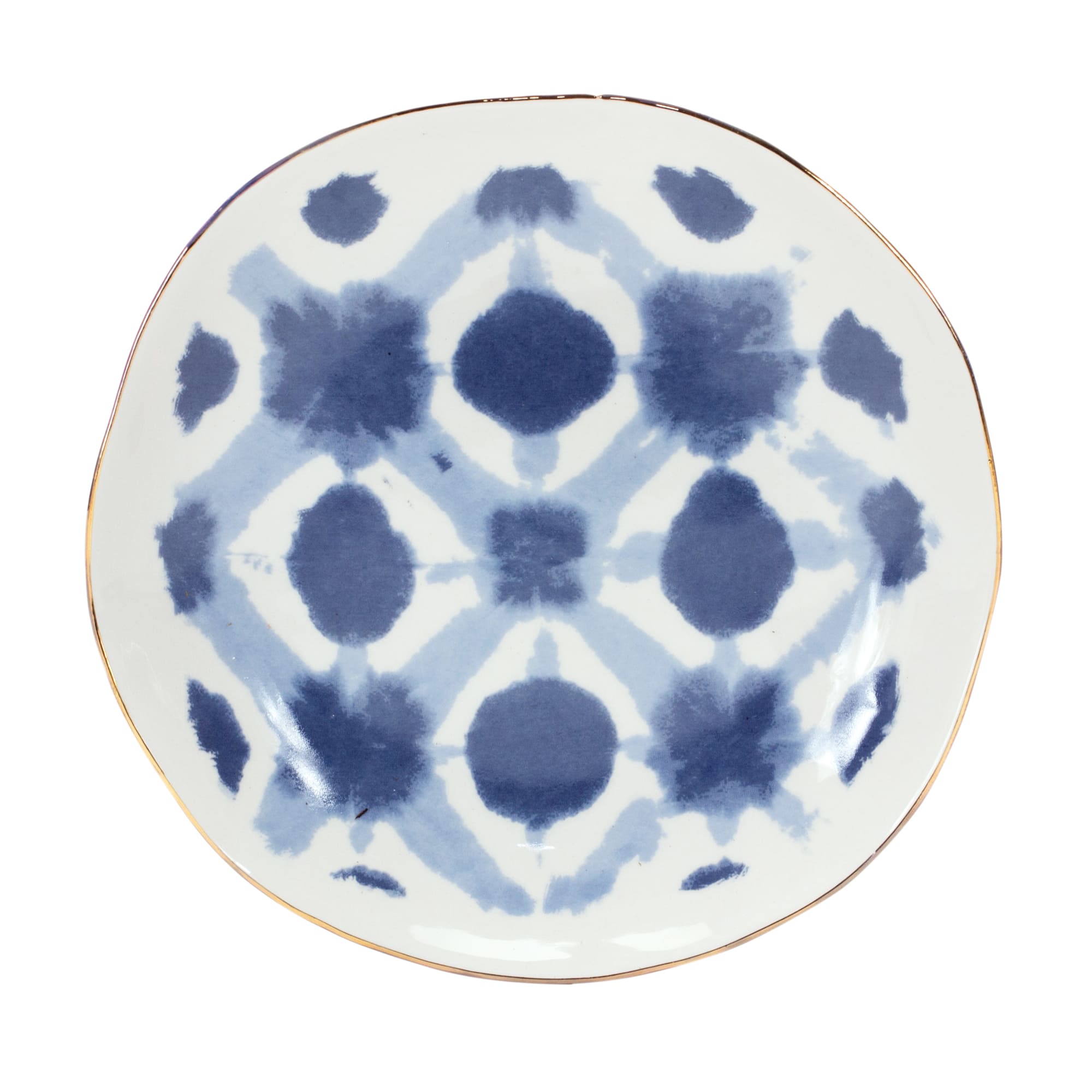 7" Coastal Tie-Dye Design Ceramic Plate Set