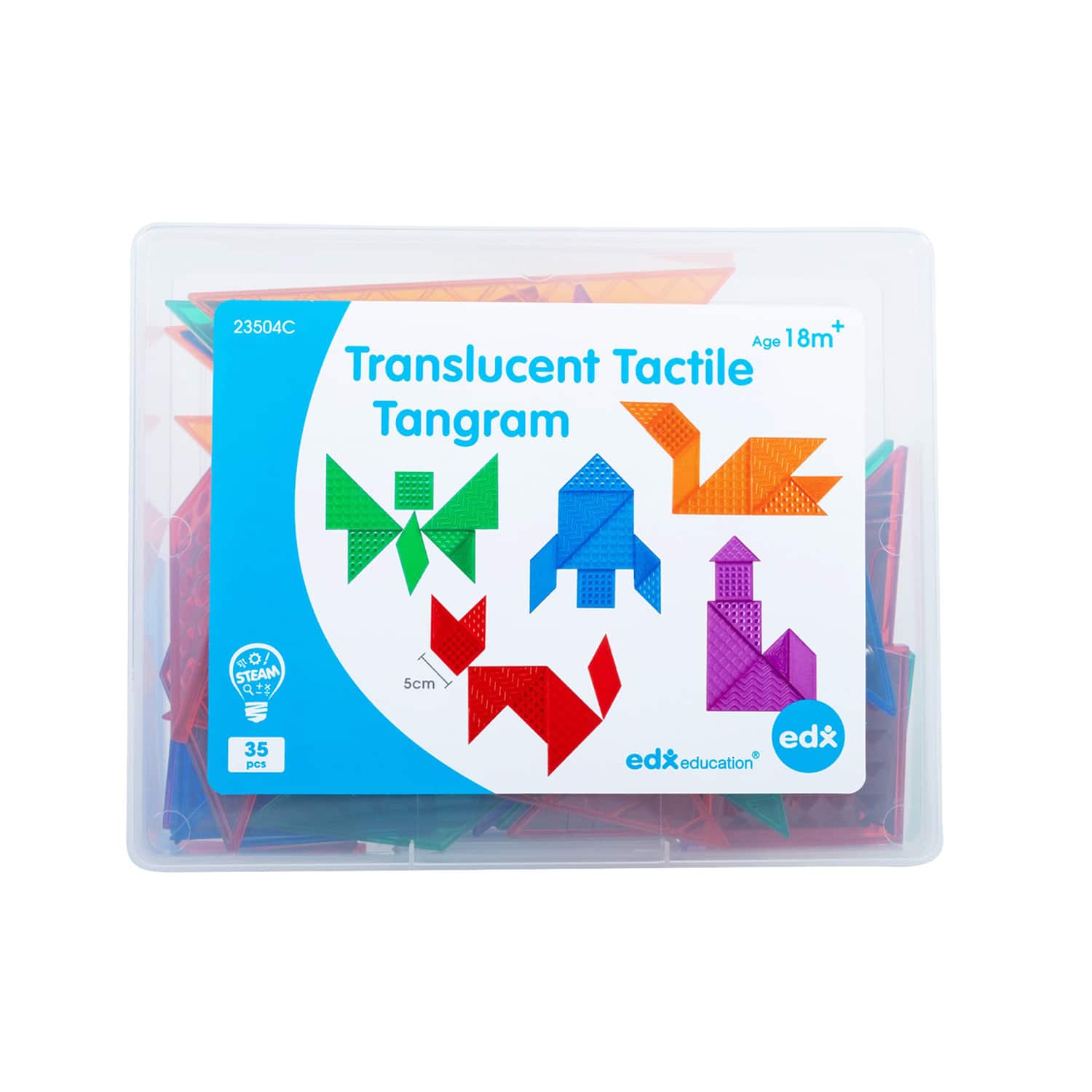 edxeducation® Translucent Tactile Tangrams Set