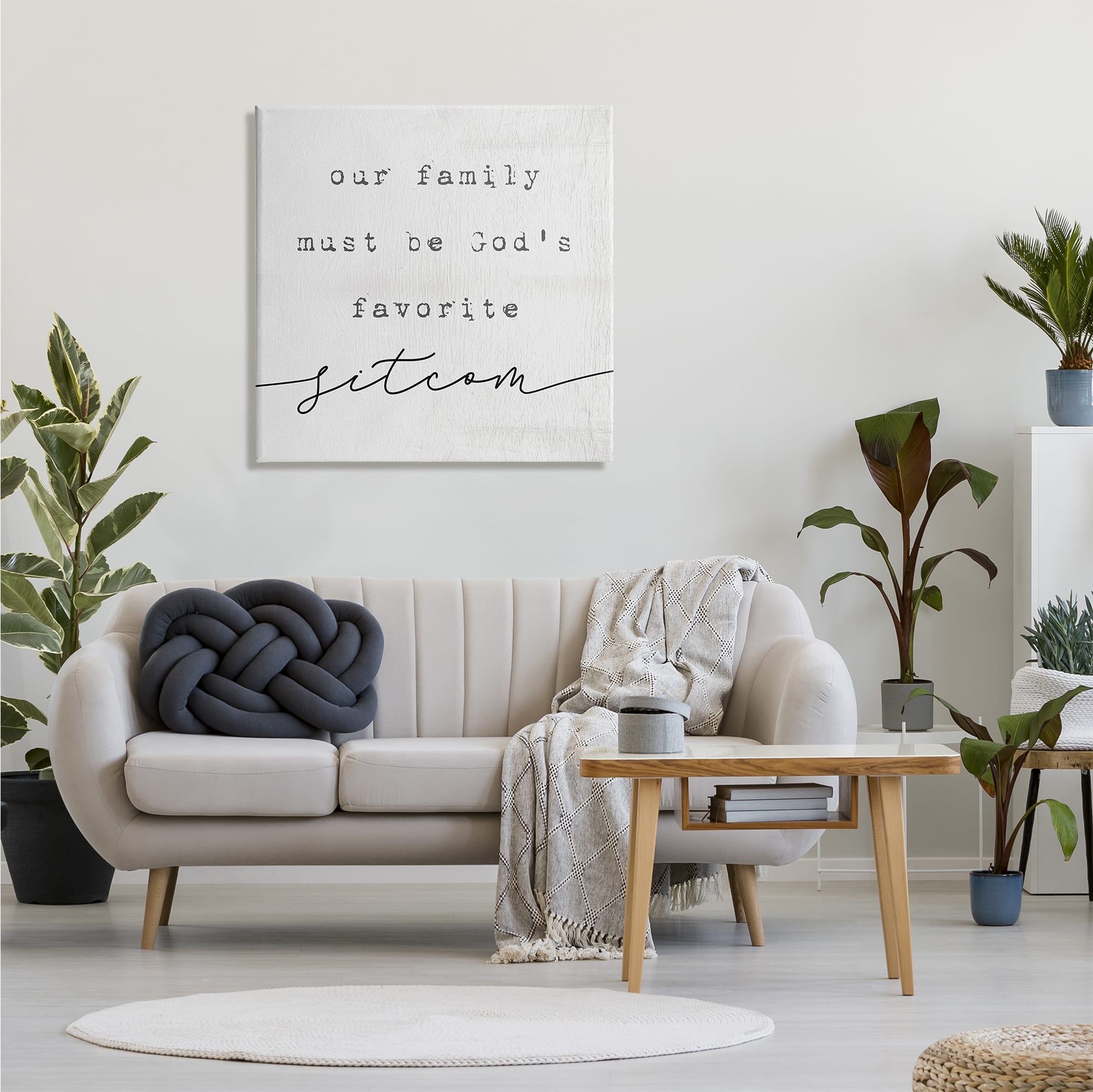 Stupell Industries God's Favorite Sitcom Phrase Family Motivational Humor Canvas Wall Art