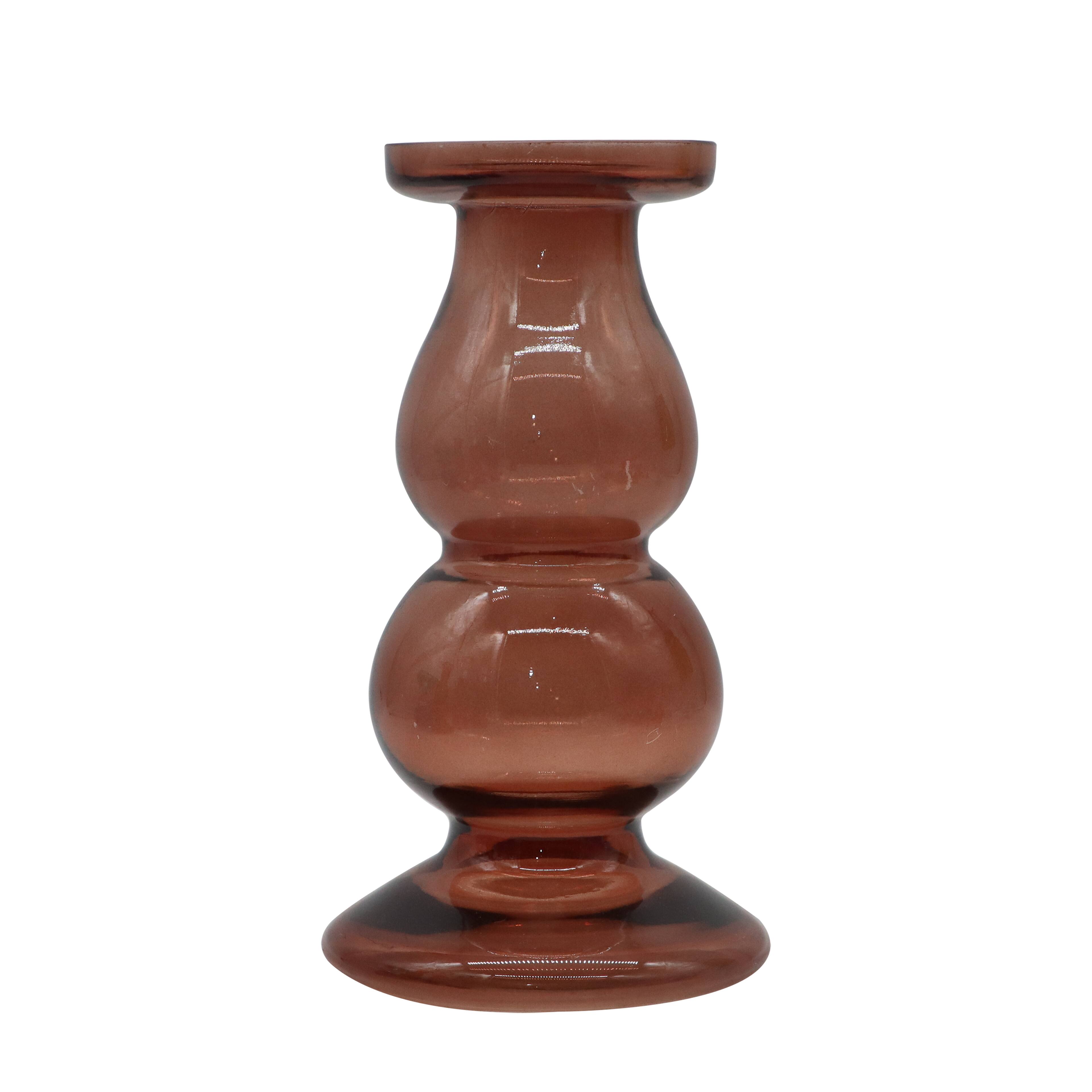 Brown Glass Pillar Candle Holder by Ashland®