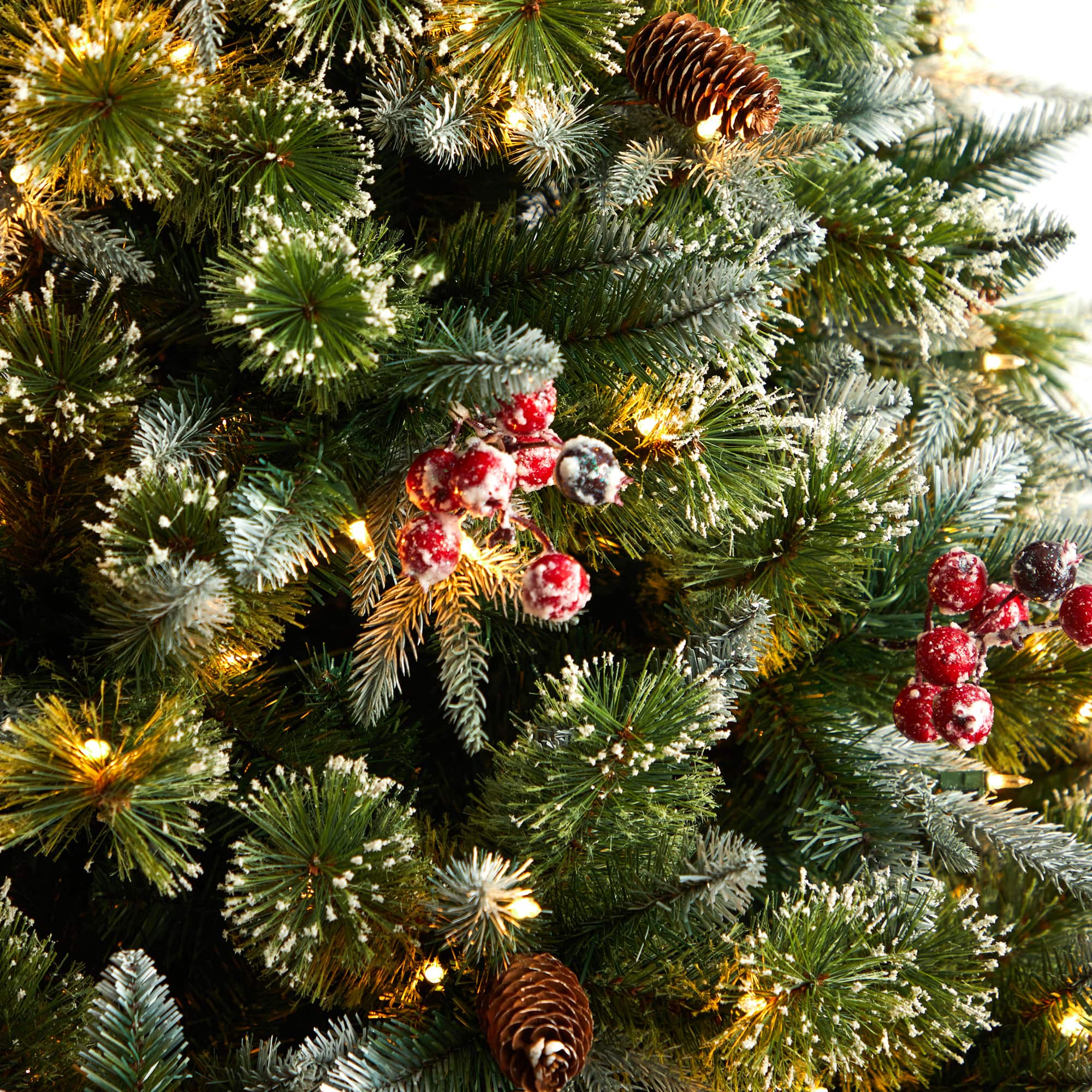 7.5ft. Pre-Lit Snow Tipped Aspen Spruce Artificial Christmas Tree, White LED Lights