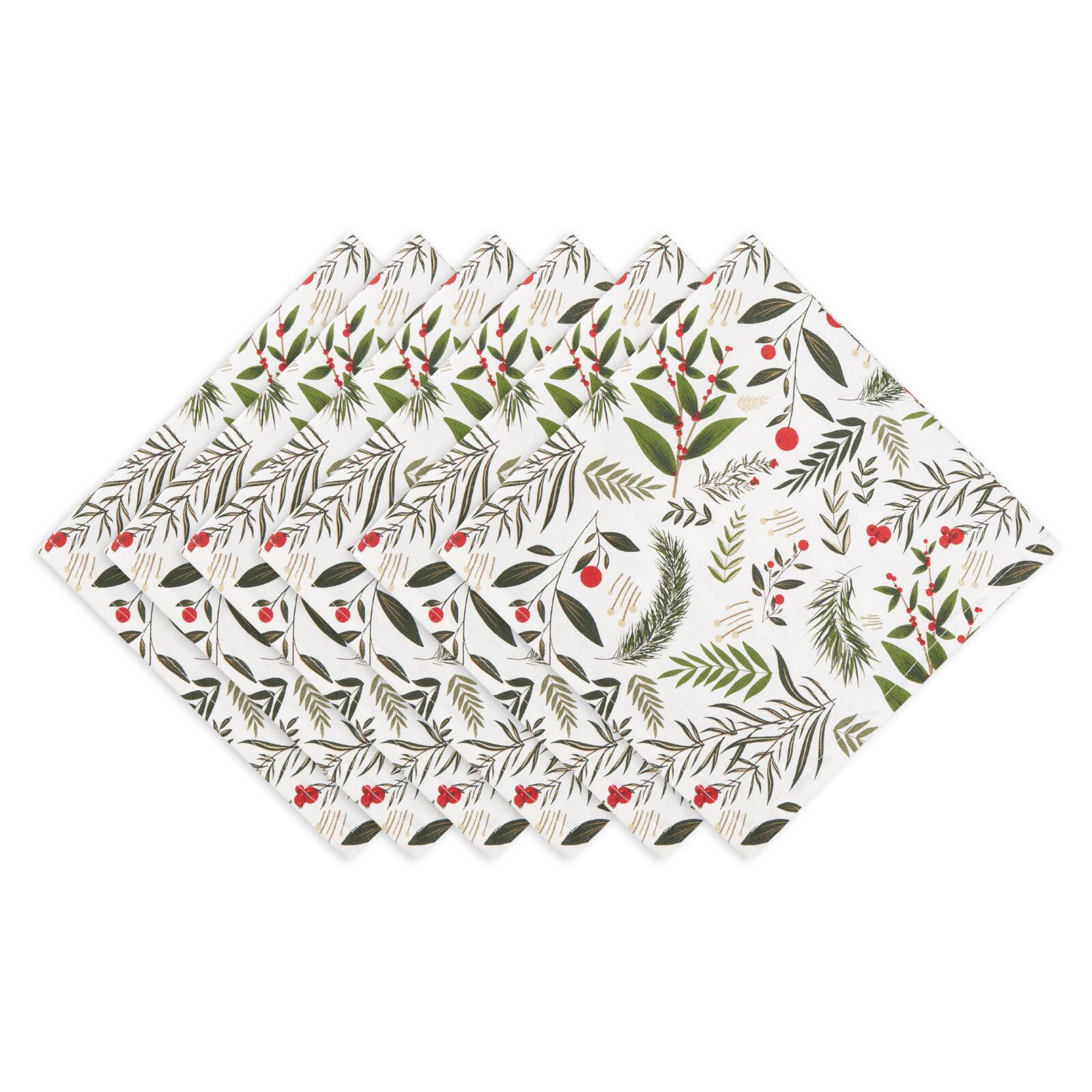 DII® Holiday Sprigs Printed Napkin Set, 6ct.