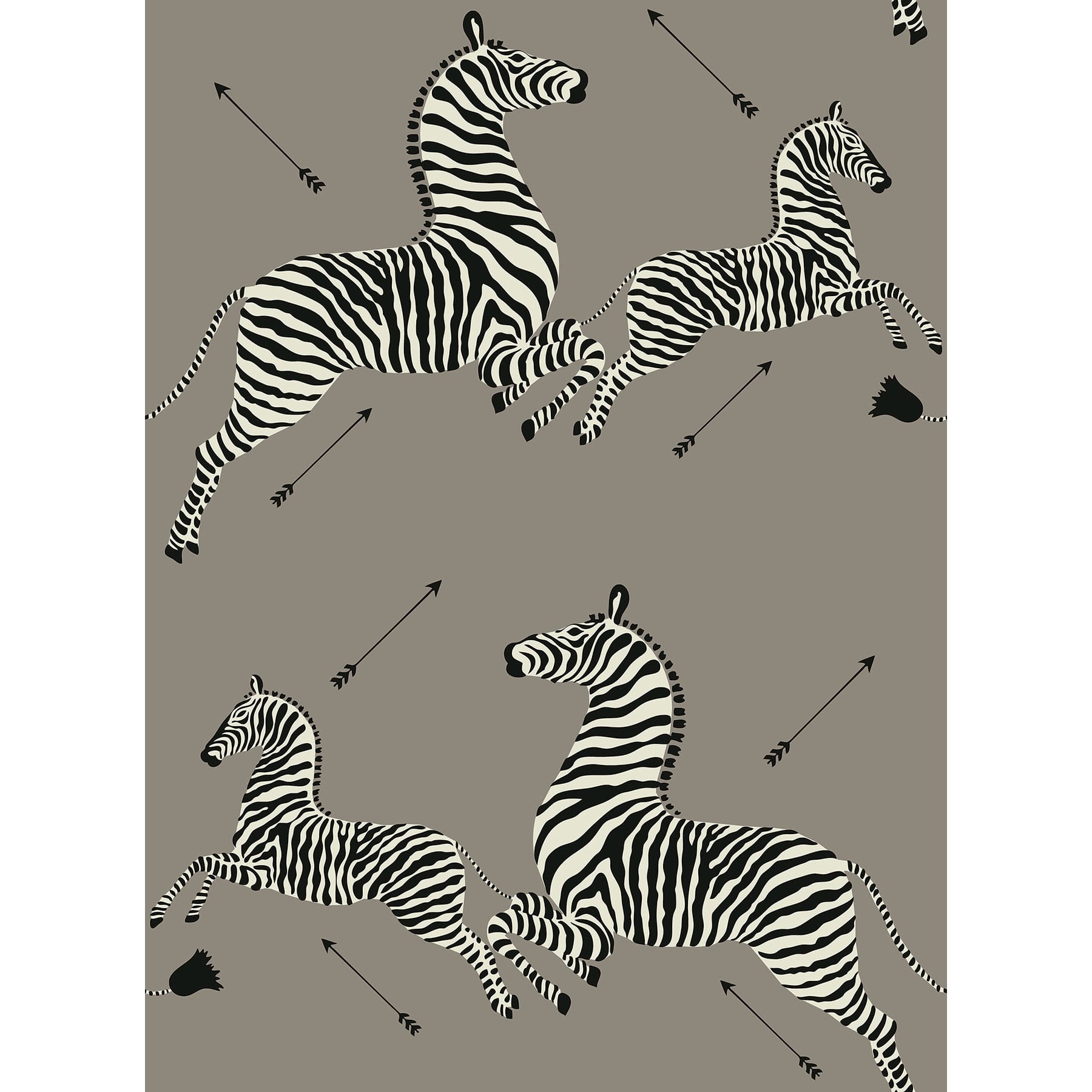Scalamandre Gray Zebra Safari Peel & Stick Wallpaper