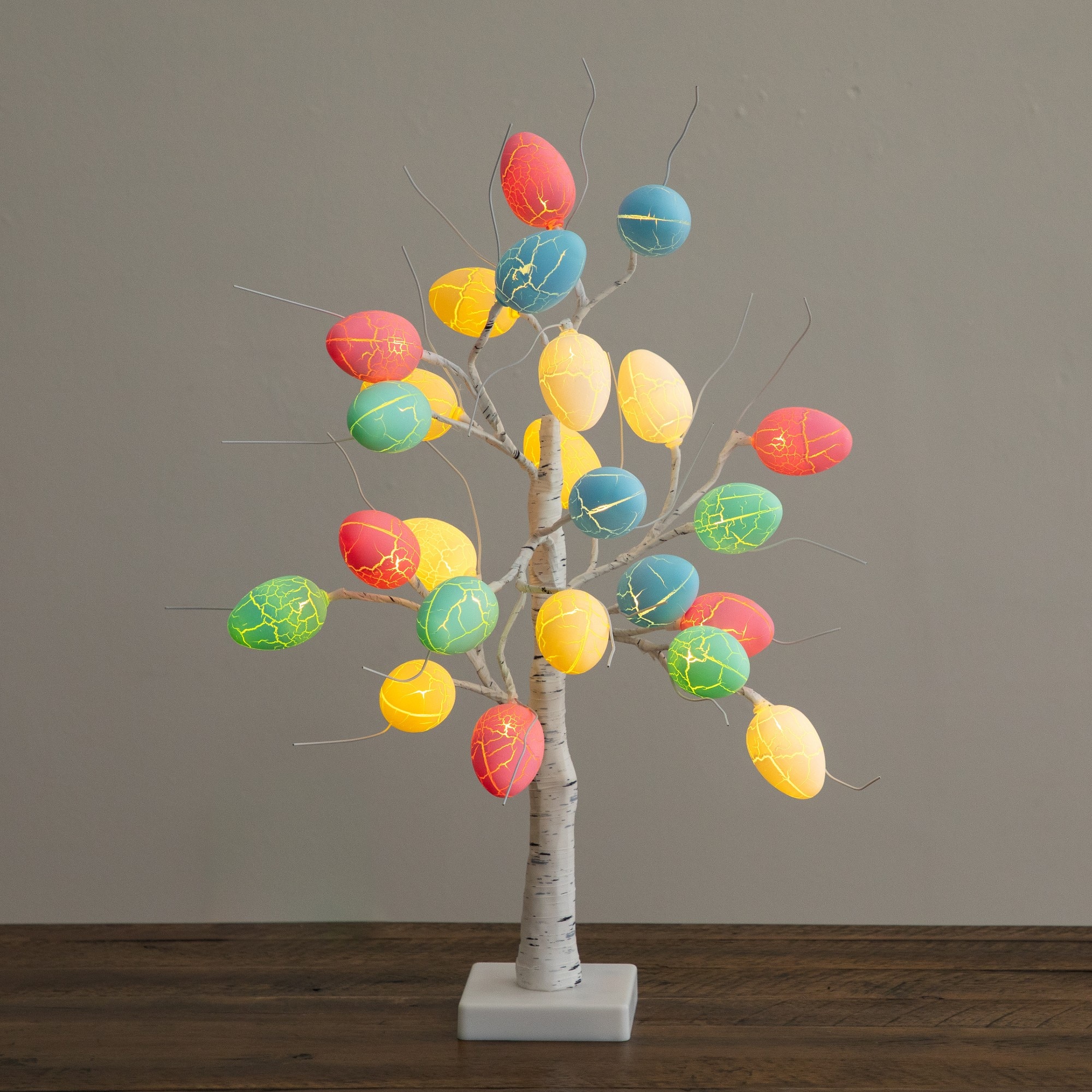 2ft. Pre-Lit Artificial Easter Egg Twig Tree with 24 LED Lights