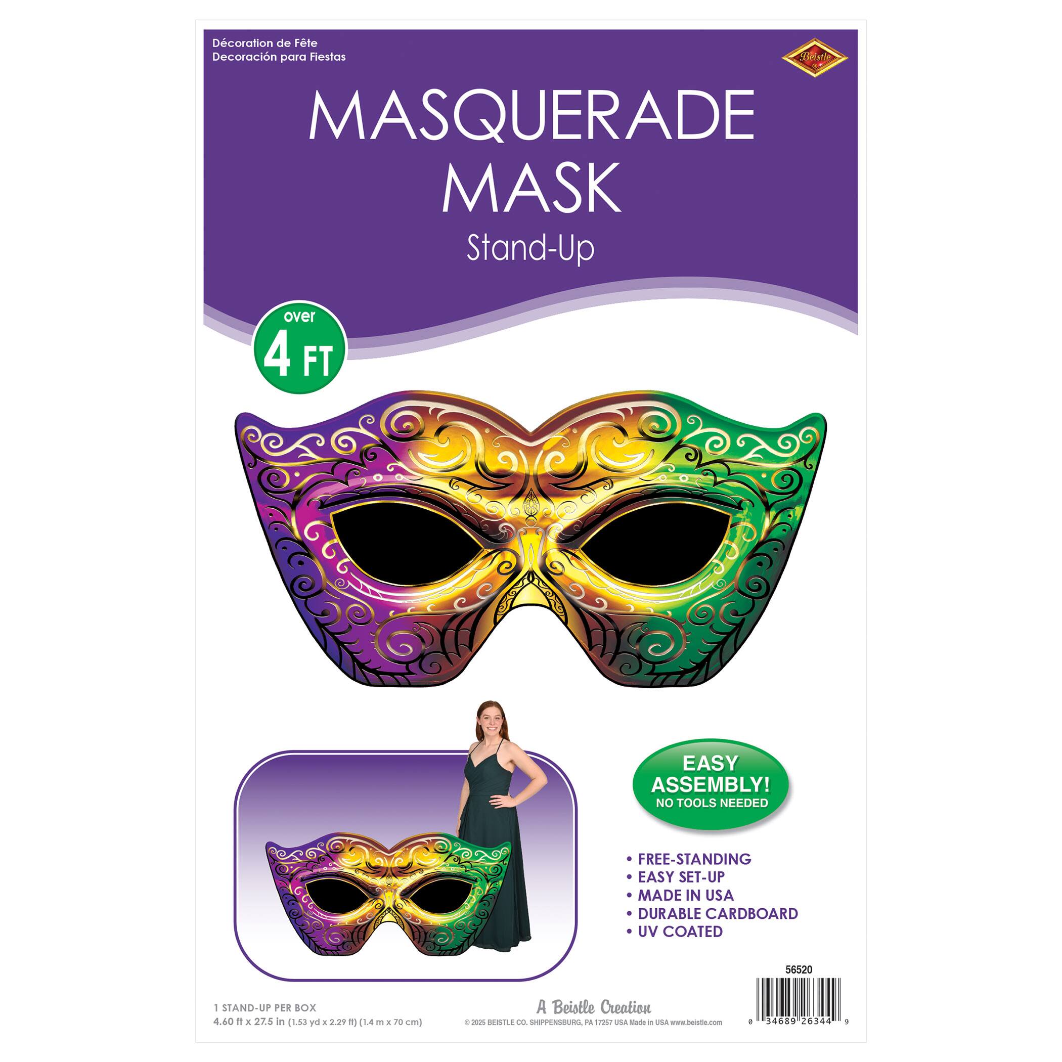 Beistle 27" x 55" Mardi Gras Masquerade Mask Stand-Up