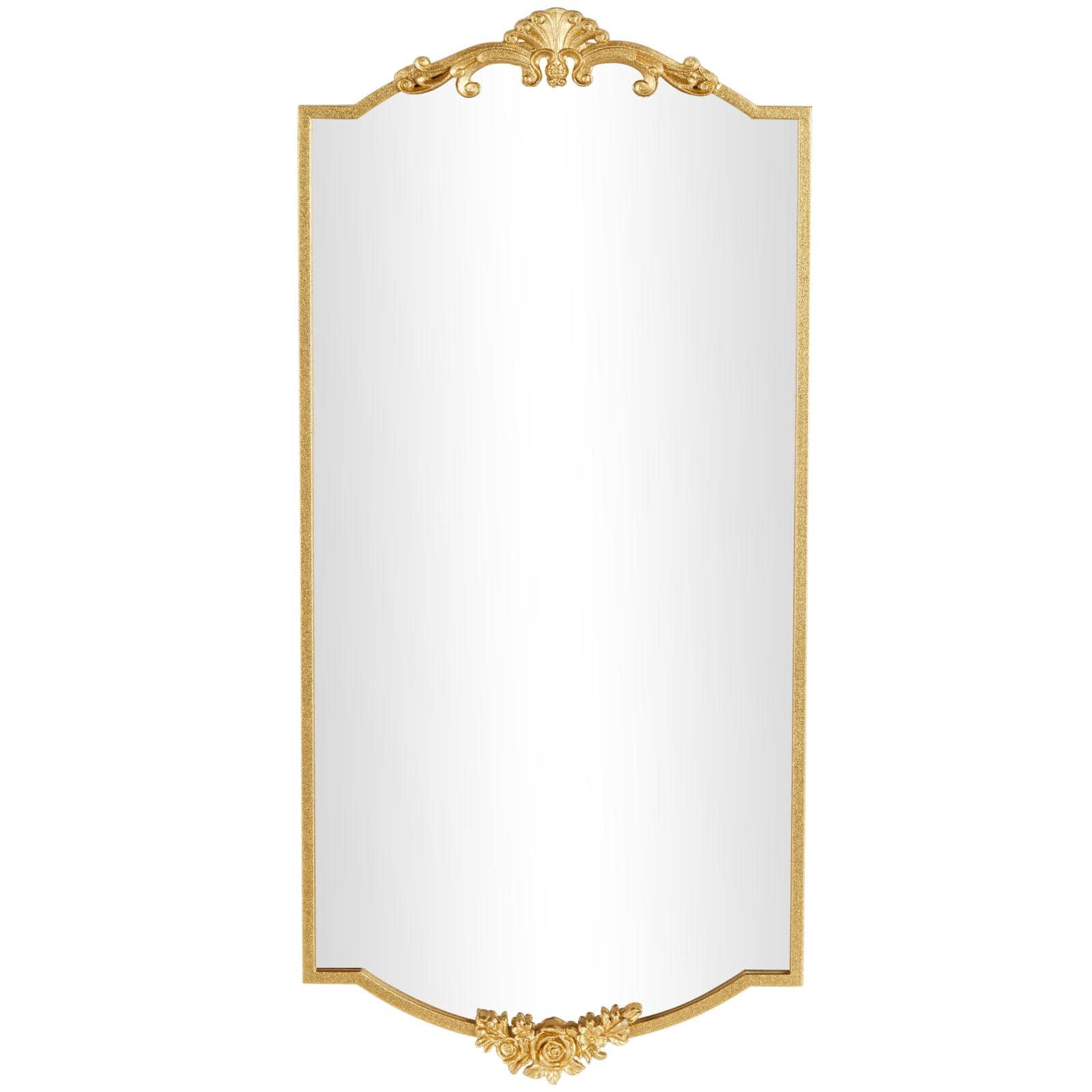 Gold Floral Embellished Metal Room Wall Mirror