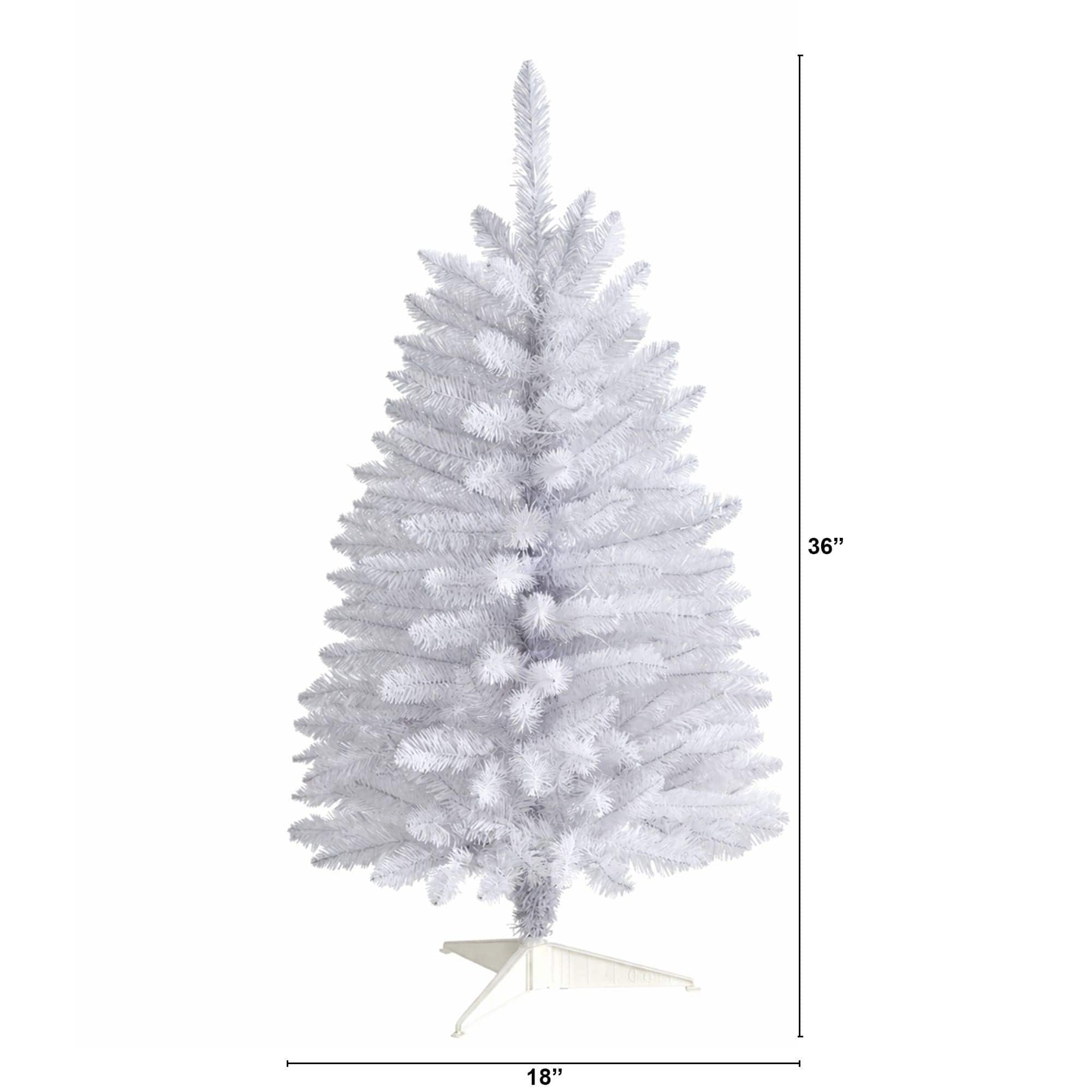 Nearly Natural 3ft. Unlit White Artificial Slim Christmas Tree