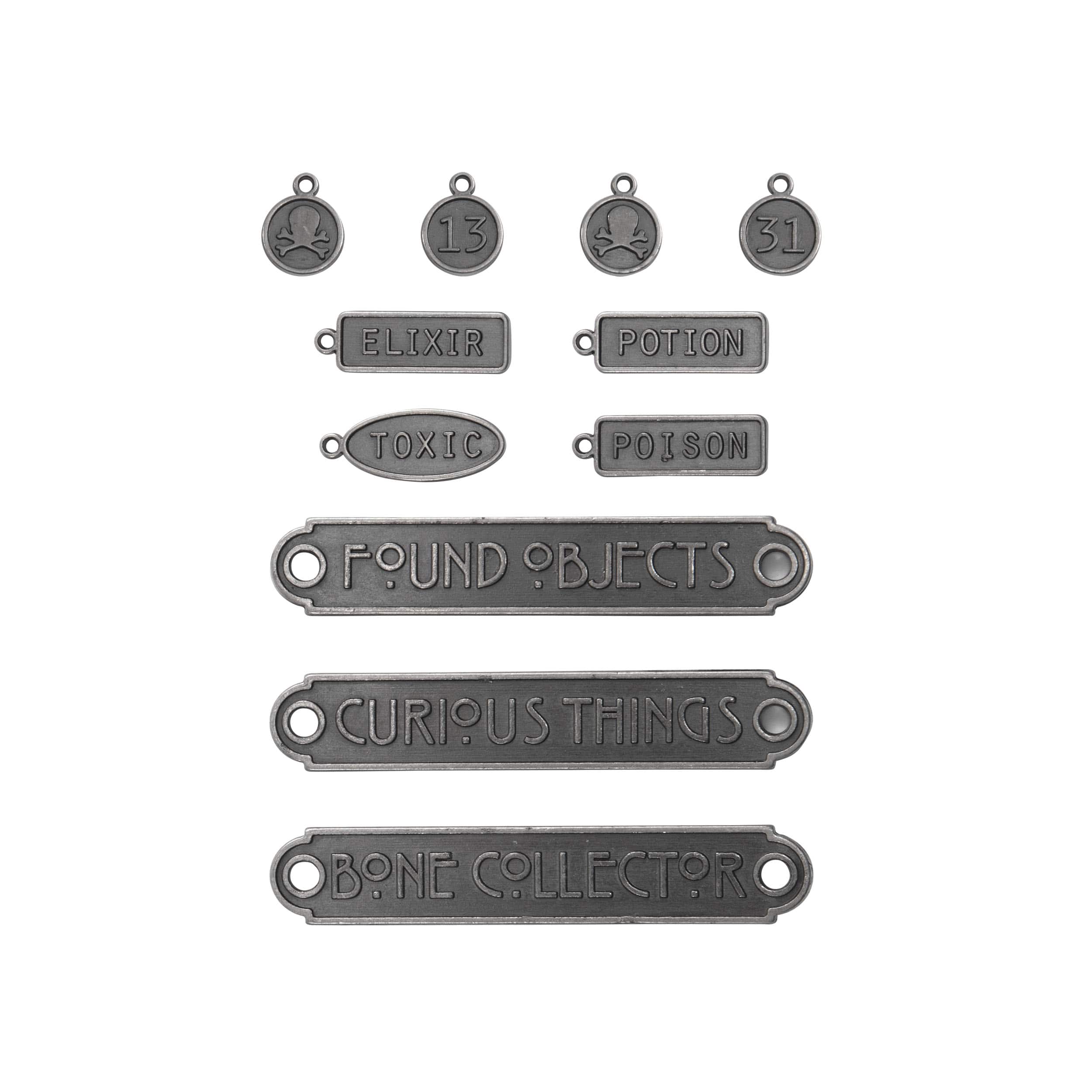 Tim Holtz® Idea-Ology Metal Halloween Word Plaques & Tags, 11ct.
