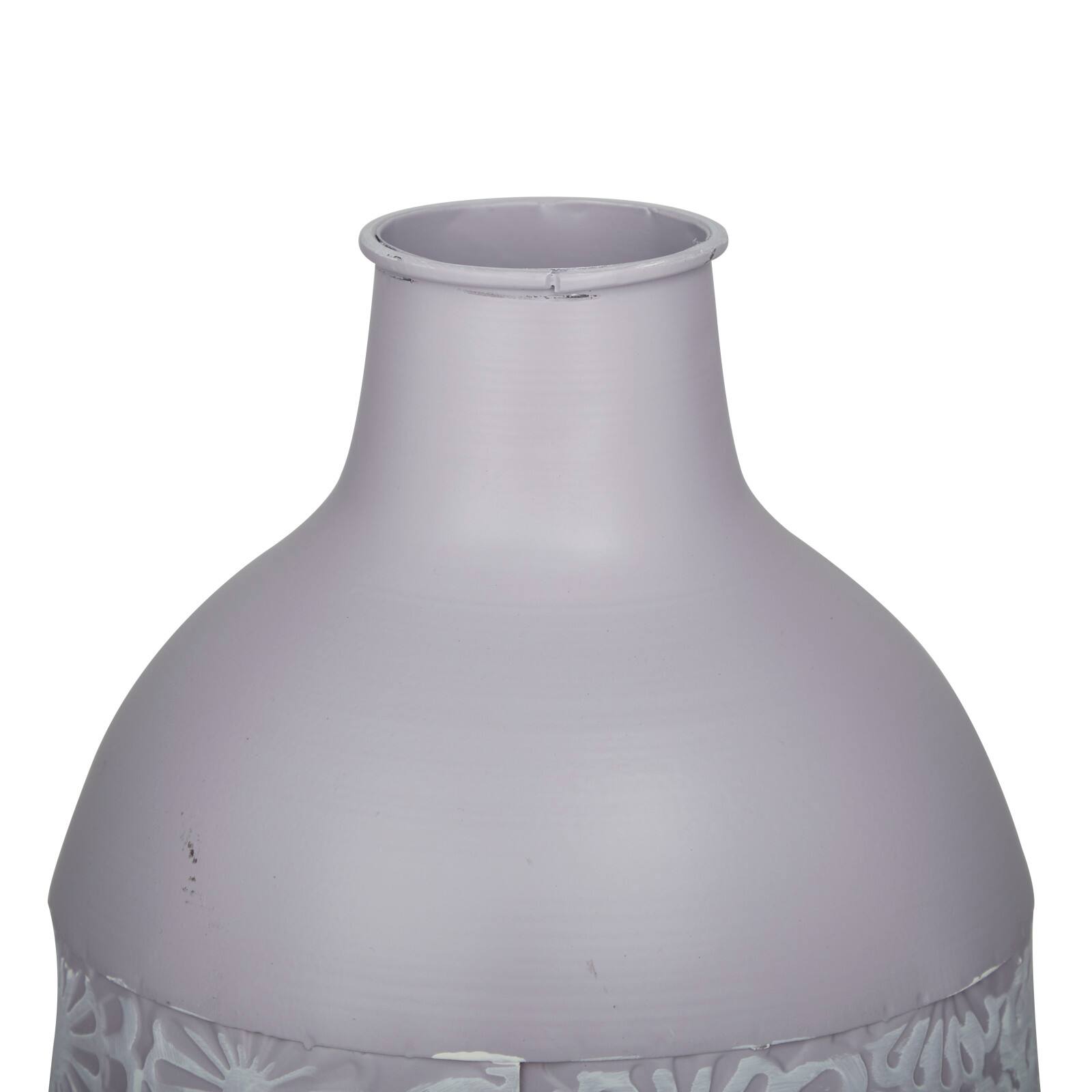 Grey Iron French Country Vase, 16" x 8" x 8"