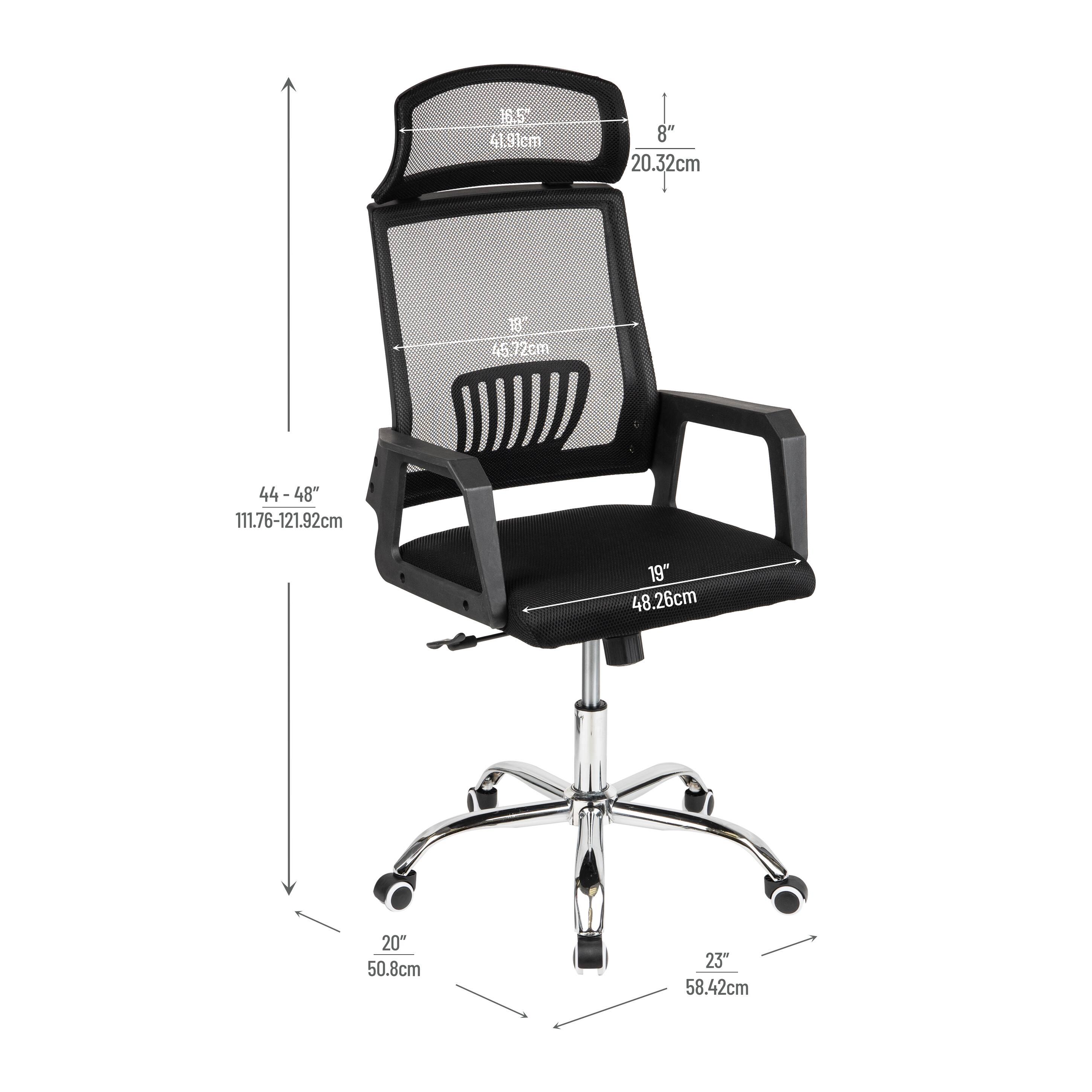 Mind Reader Black Height Adjustable Desk Chair with Wheels