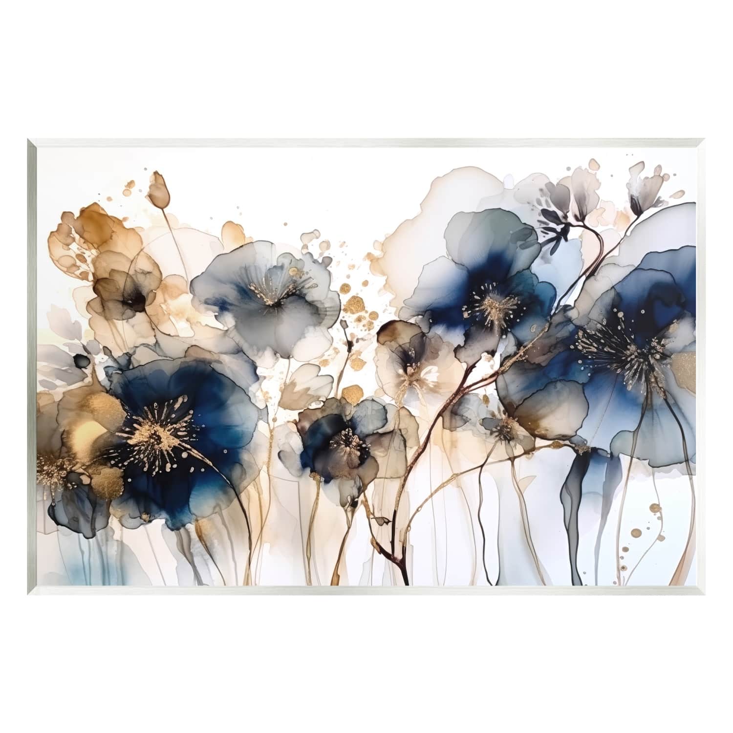 Stupell Industries Navy & Gold Abstraction Wall Plaque Art