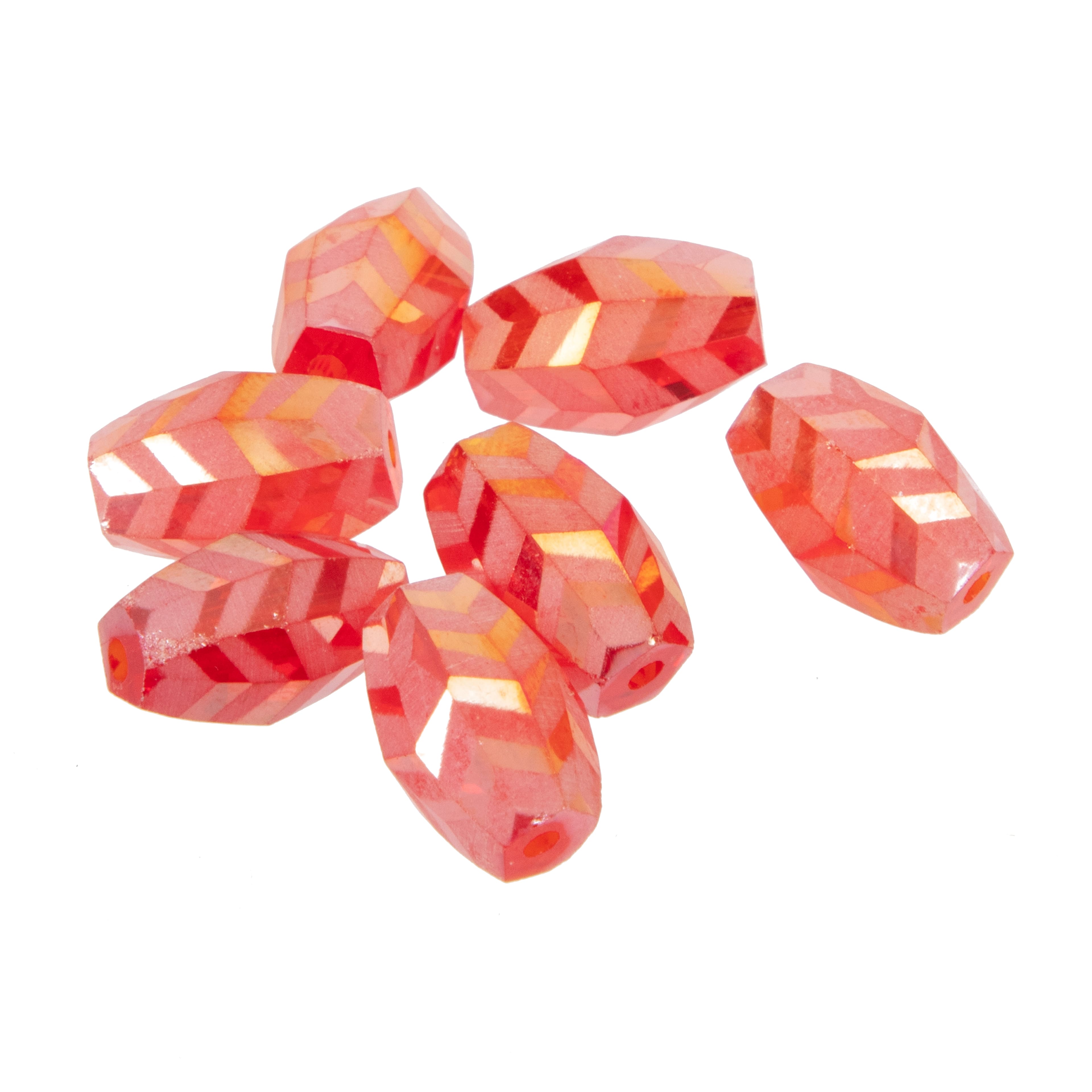 Red Glass Faceted Oval Beads, 11mm by Bead Landing™