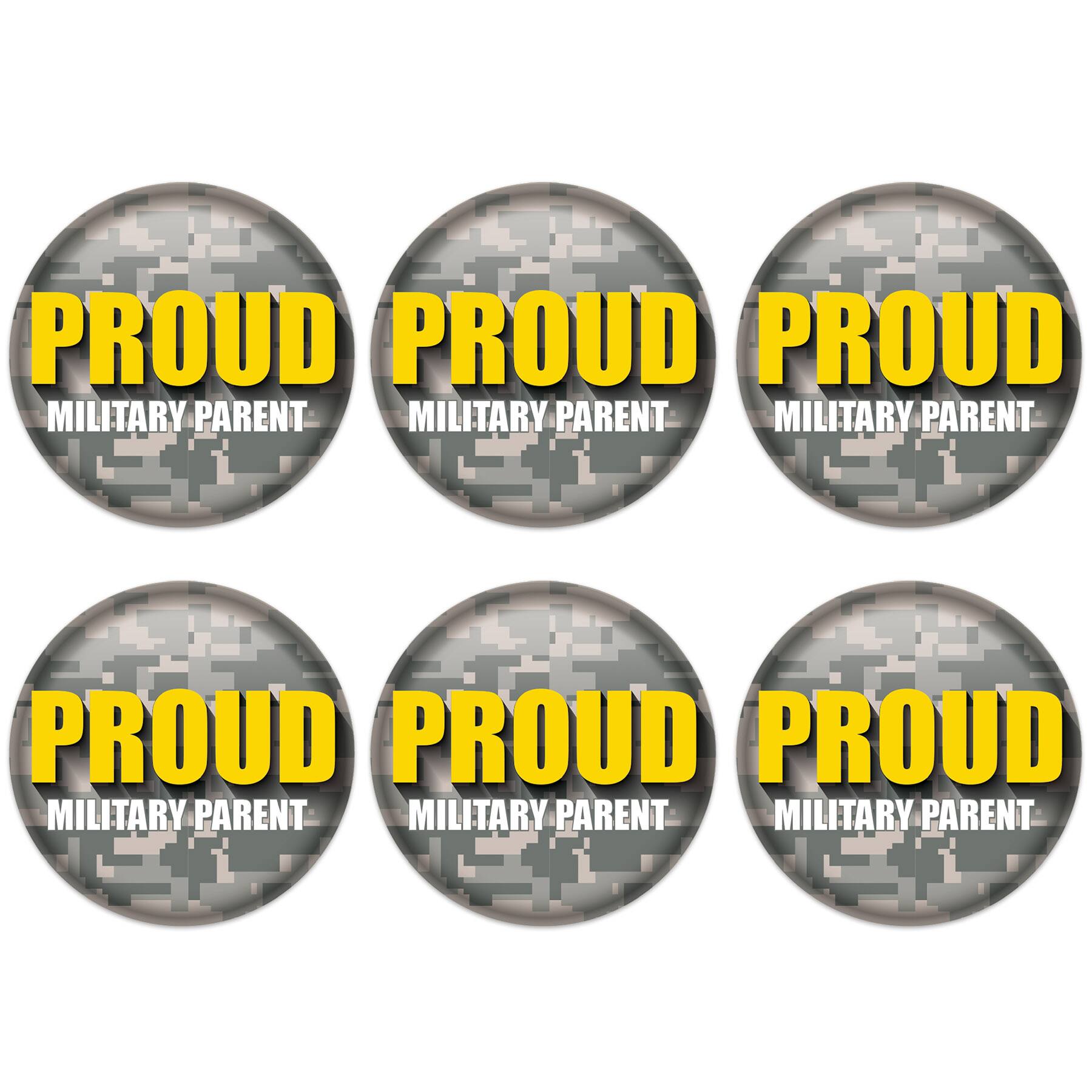 Beistle 2" Camouflage Proud Military Parent Buttons, 6ct.