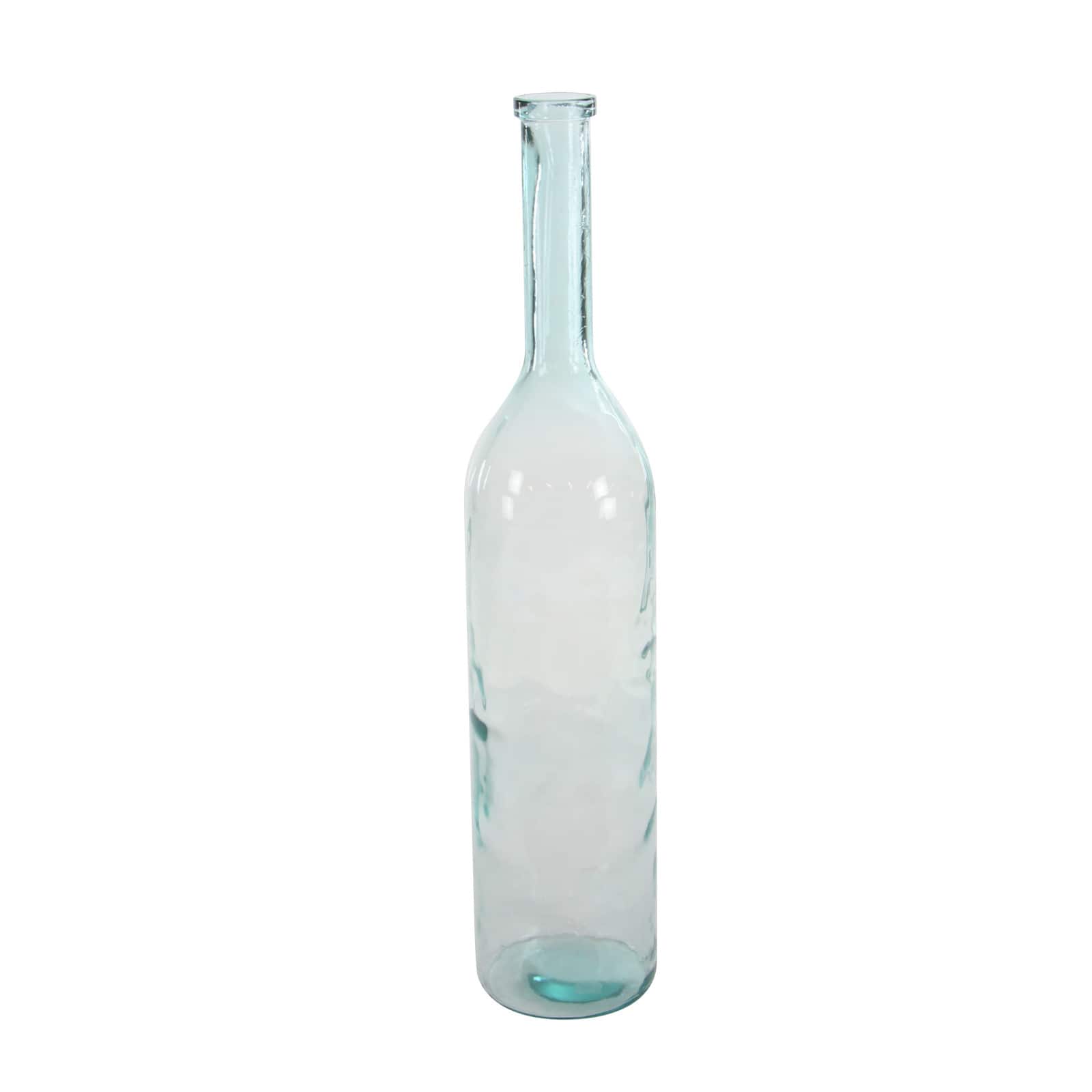 40" Blue Glass Farmhouse Vase