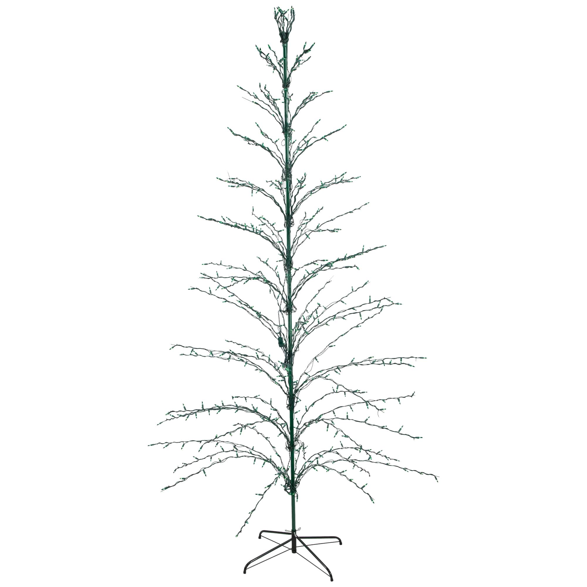 9ft. Pre-Lit Cascade Twig Artificial Christmas Tree, Green Lights