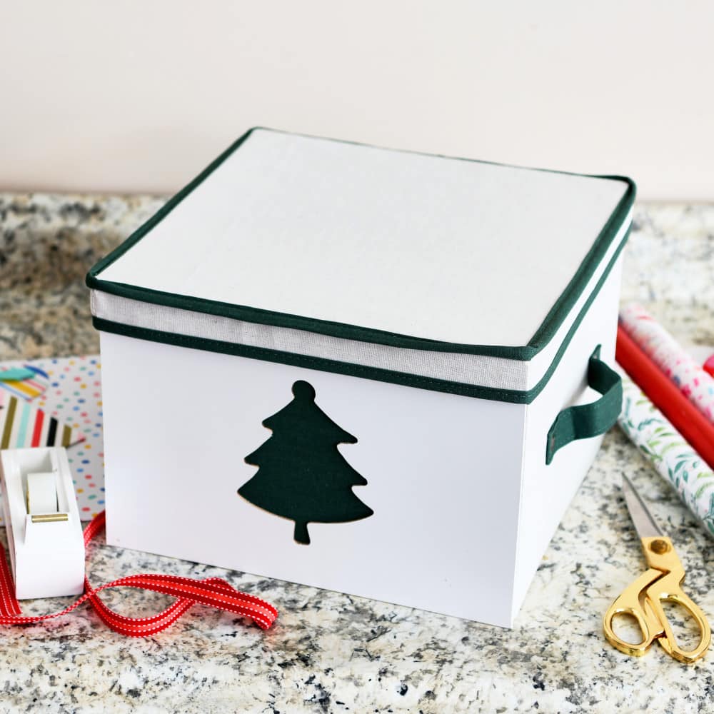 Household Essentials Holiday Green Tree Storage Box