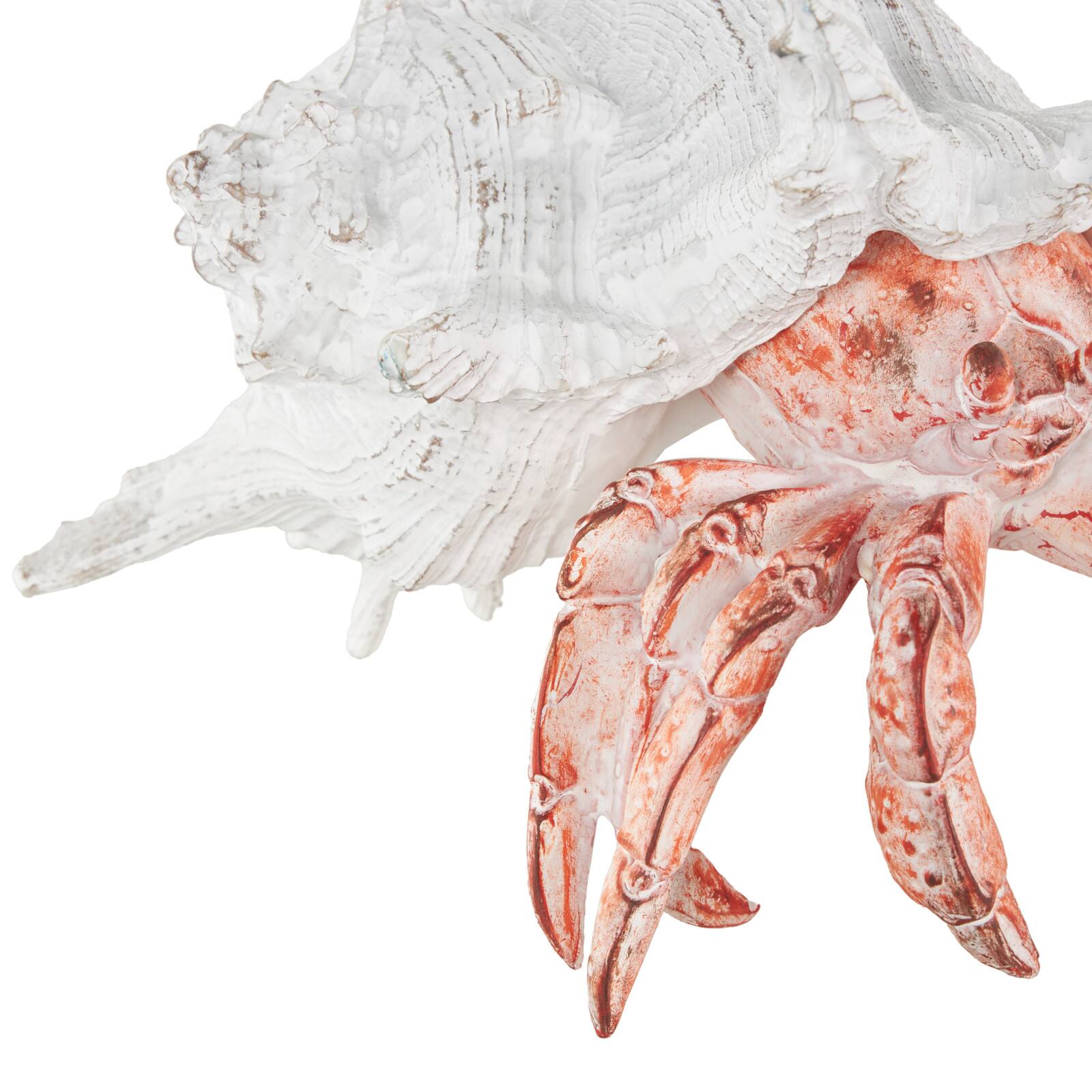 9" Polystone Crab Textured Decorative Sculpture with White Shell